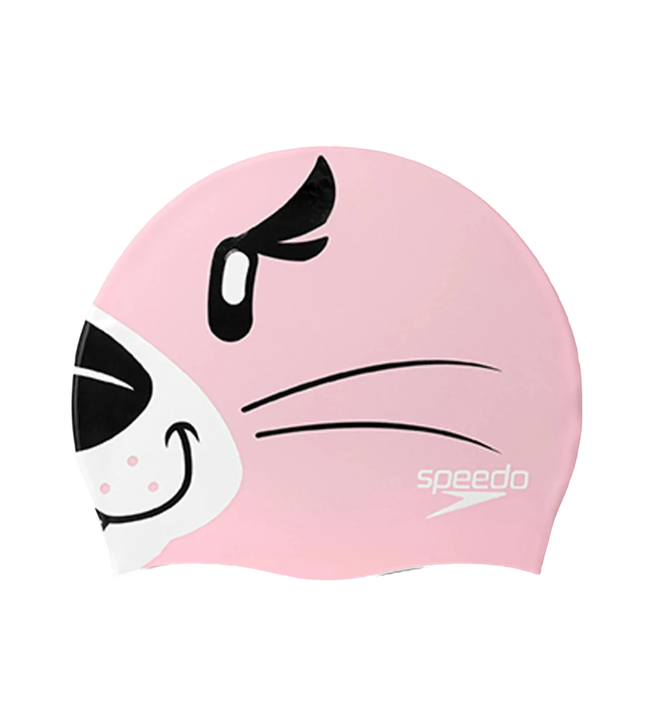 Unisex Kids Seal Print Swim Cap For Tots - Boys and Girls - Pink & Black