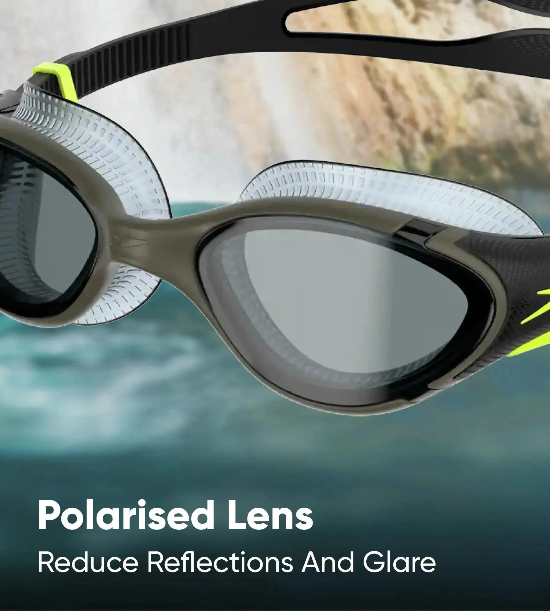Unisex Adult Biofuse 2.0 Polarised Tint-Lens Swim Goggles - Black & Green - Image 8