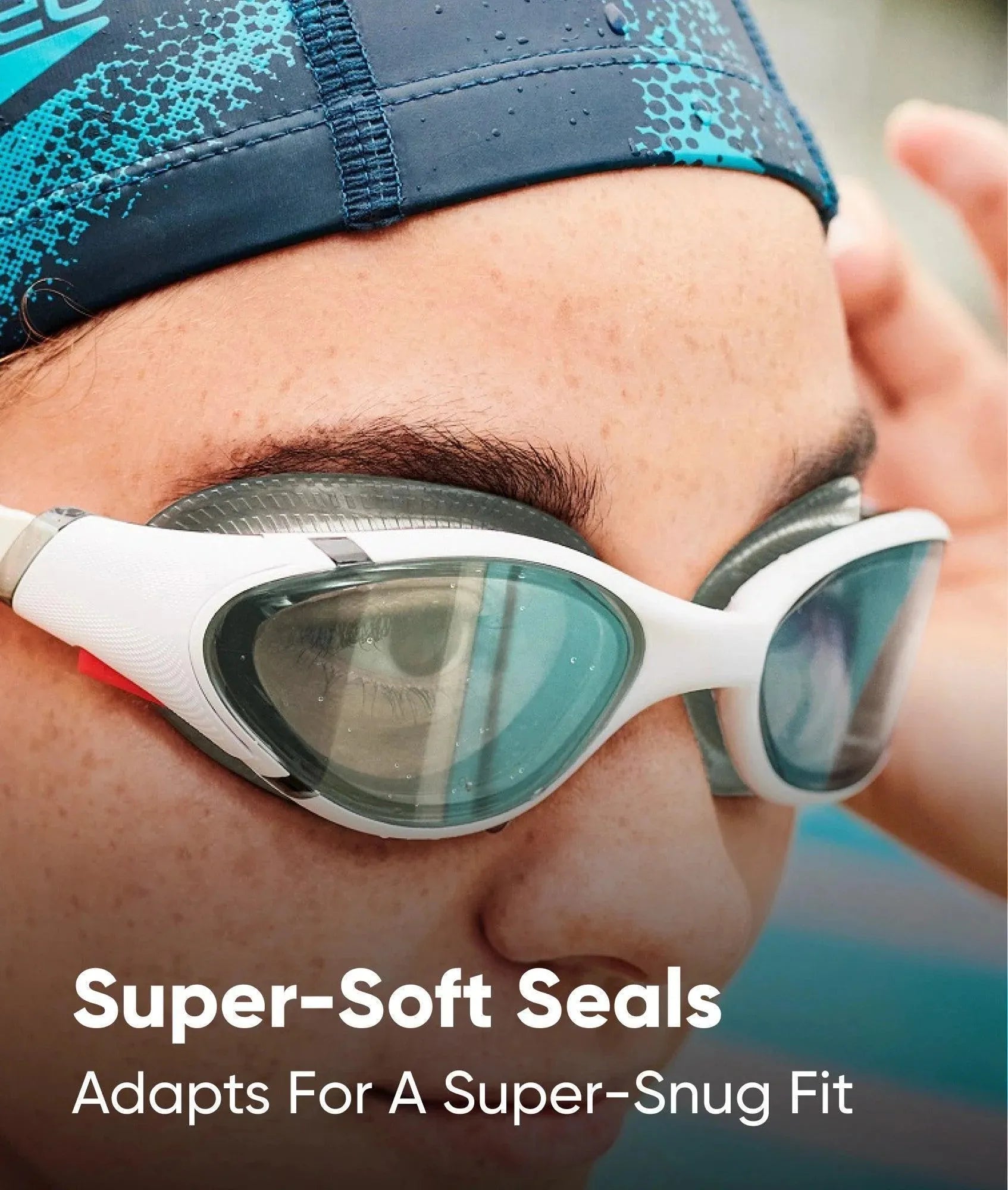 Unisex Adult Biofuse 2.0 Smoke-Lens Swim Goggles - White & Smoke - Image 15