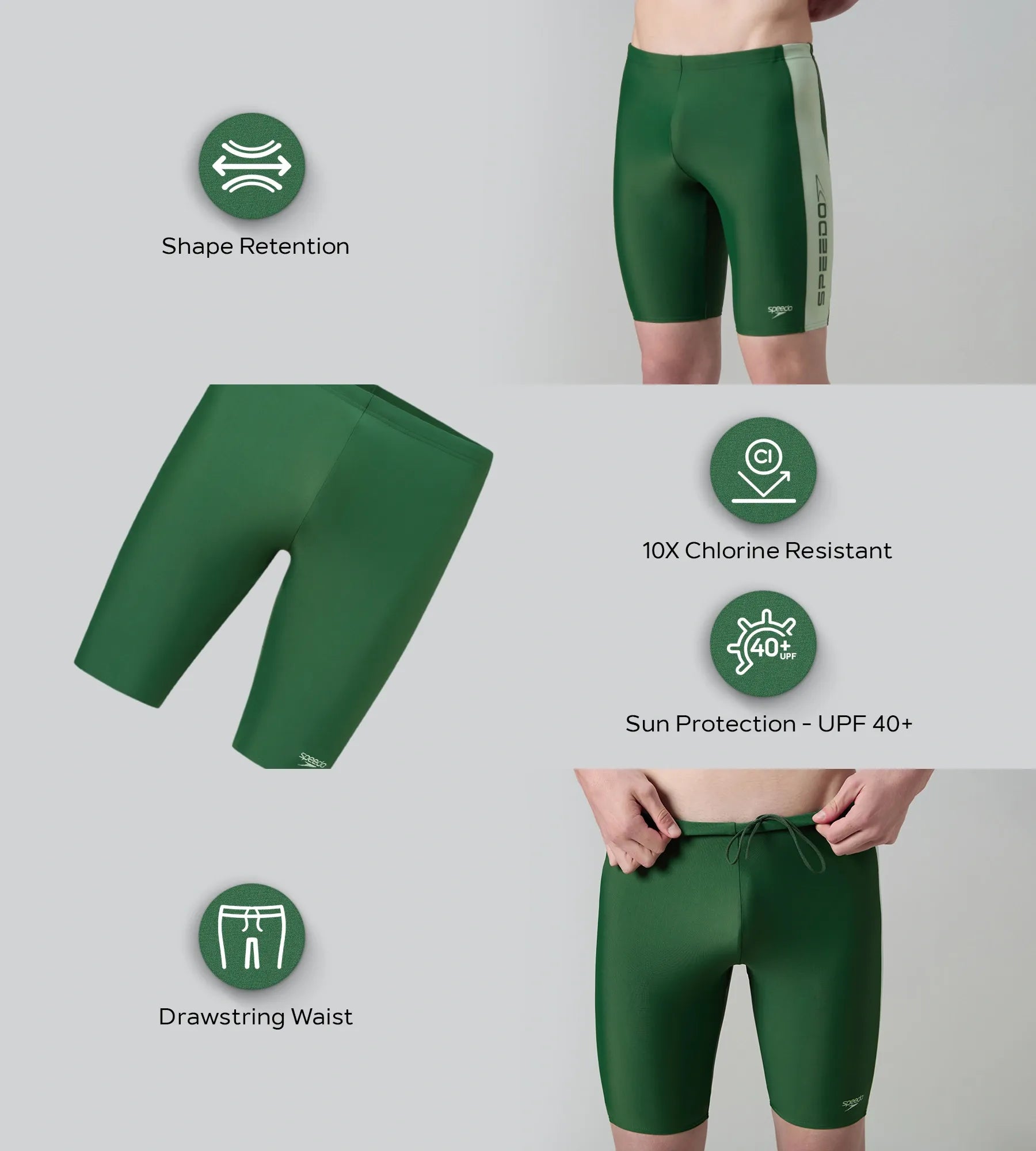 Men's Endurabrite Panel Print Jammer - Dark Green & Pale Adventure - Image 2