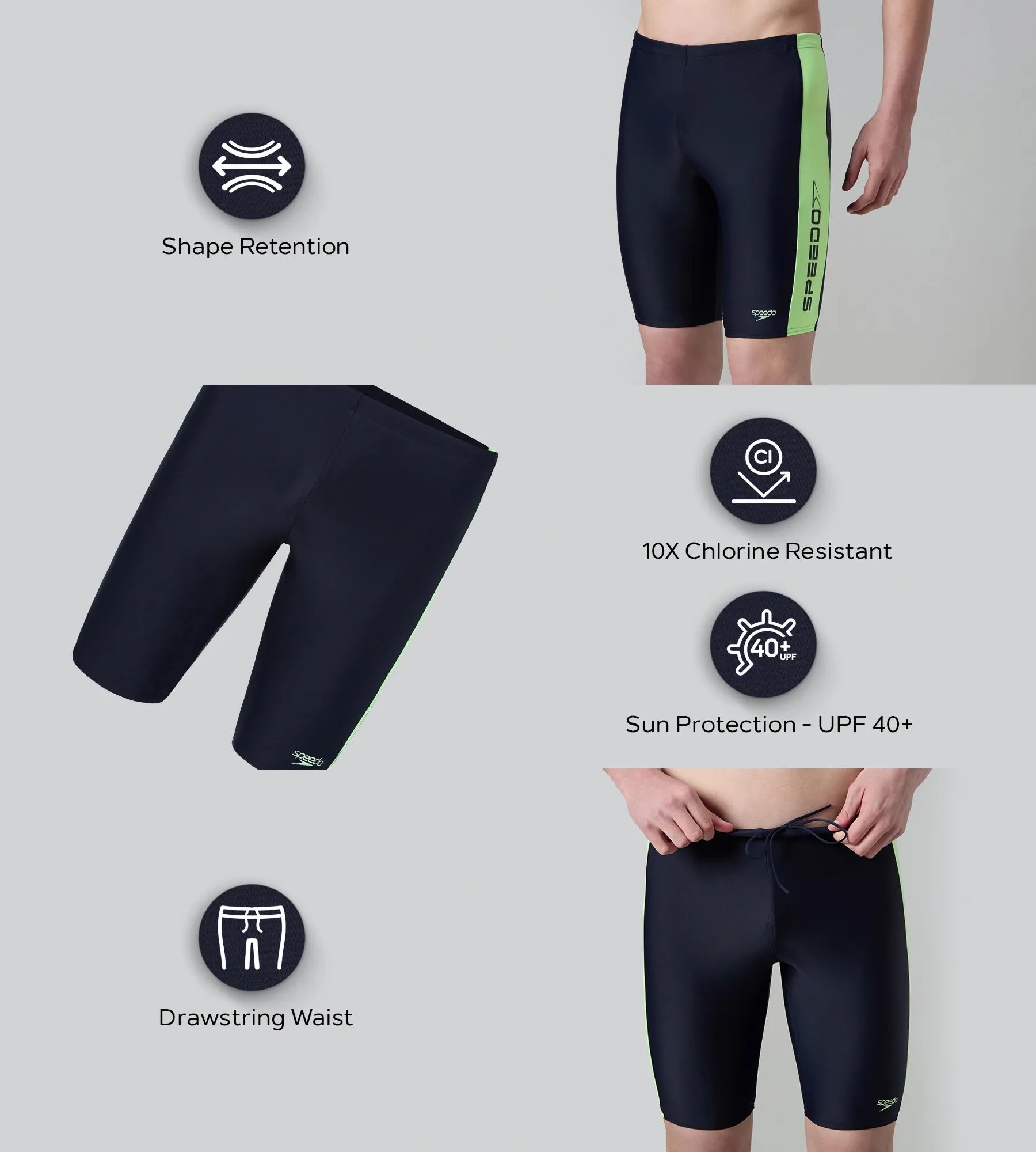 Men's Endurance10 Panel Print Dive Jammer - True Navy & Pale Clover - Image 2
