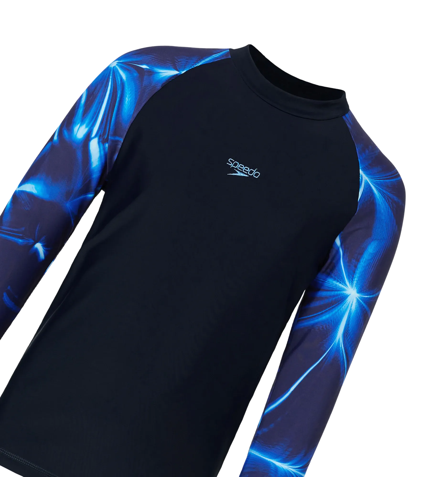 Boy's Endurance10 Printed Long Sleeve Suntop - True Navy & Periwinkle Blue - Image 10