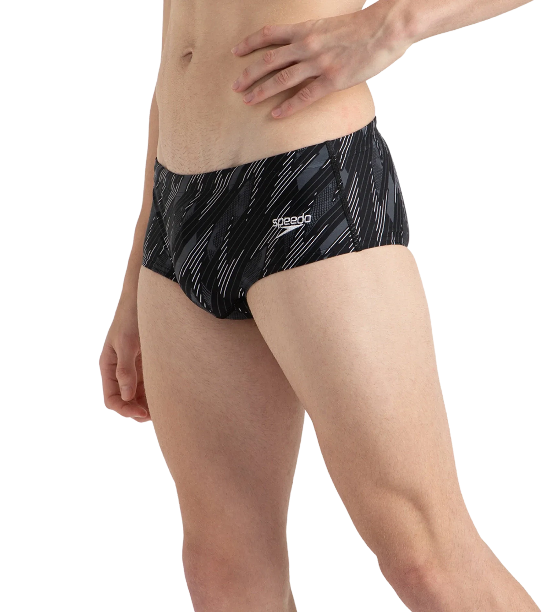 Men's Endurance10 Hyperboom Print Brief - Black. Usa Charcoal & White - Image 3