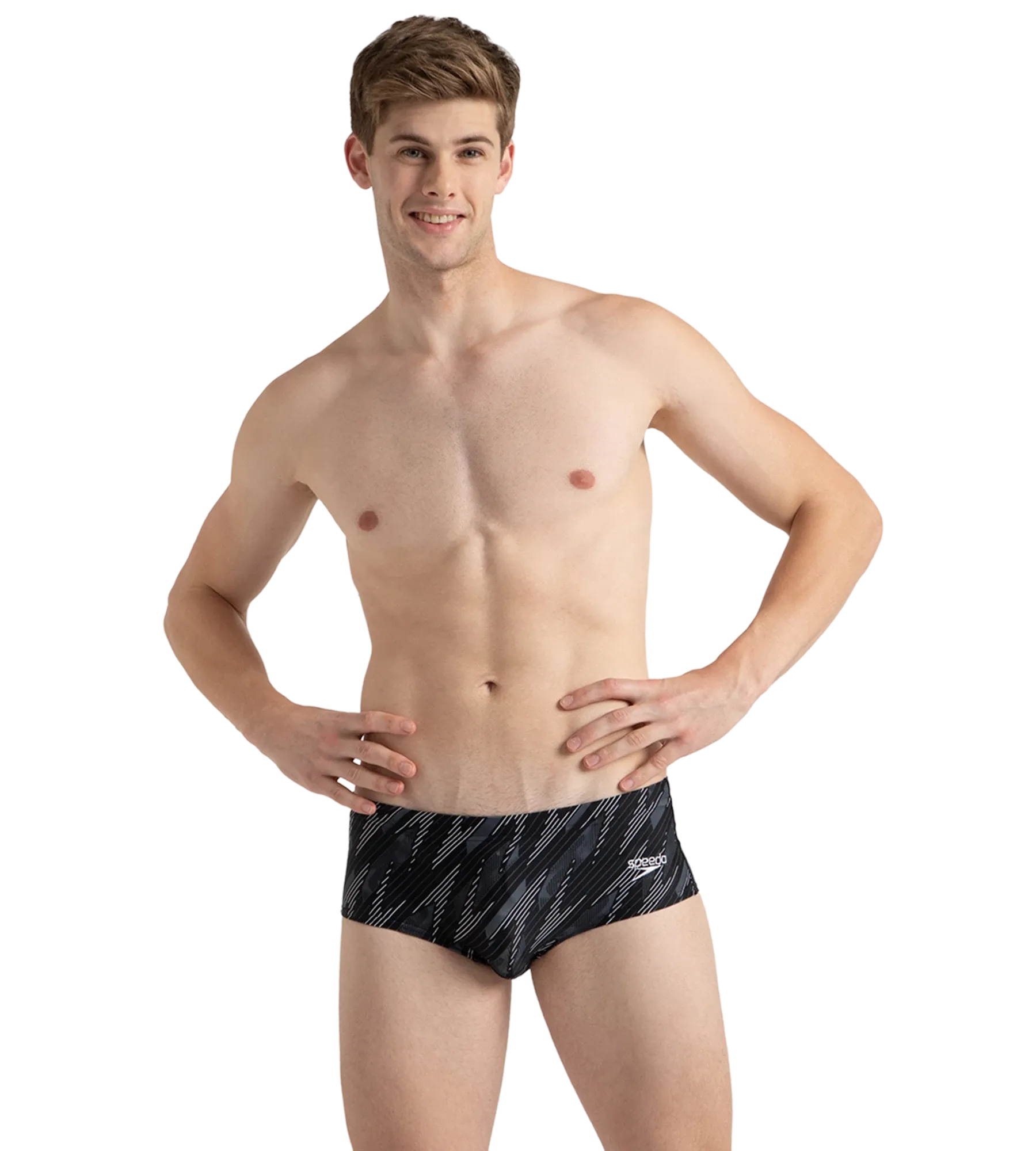 Men's Endurance10 Hyperboom Print Brief - Black. Usa Charcoal & White - Image 6