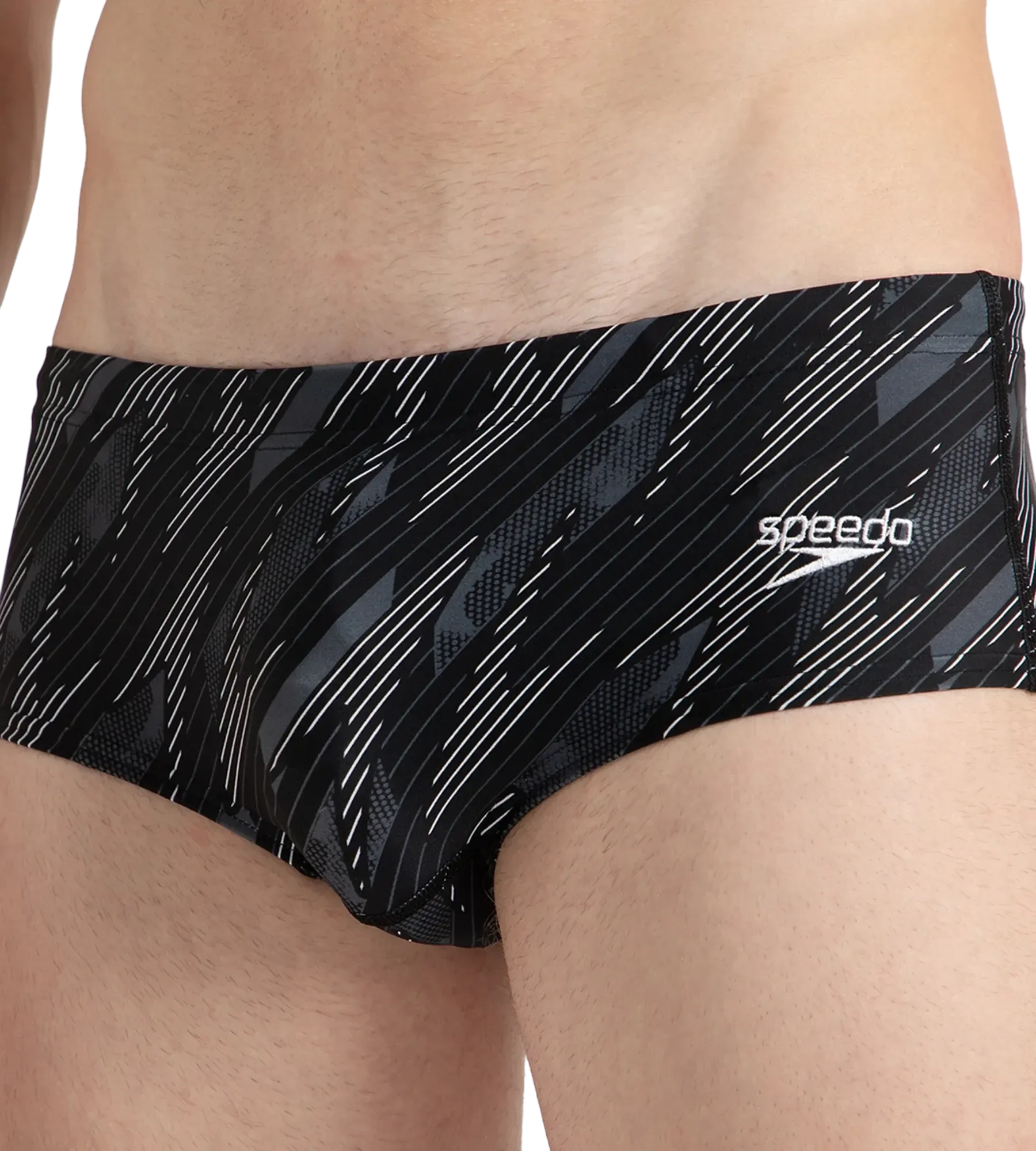 Men's Endurance10 Hyperboom Print Brief - Black. Usa Charcoal & White - Image 9
