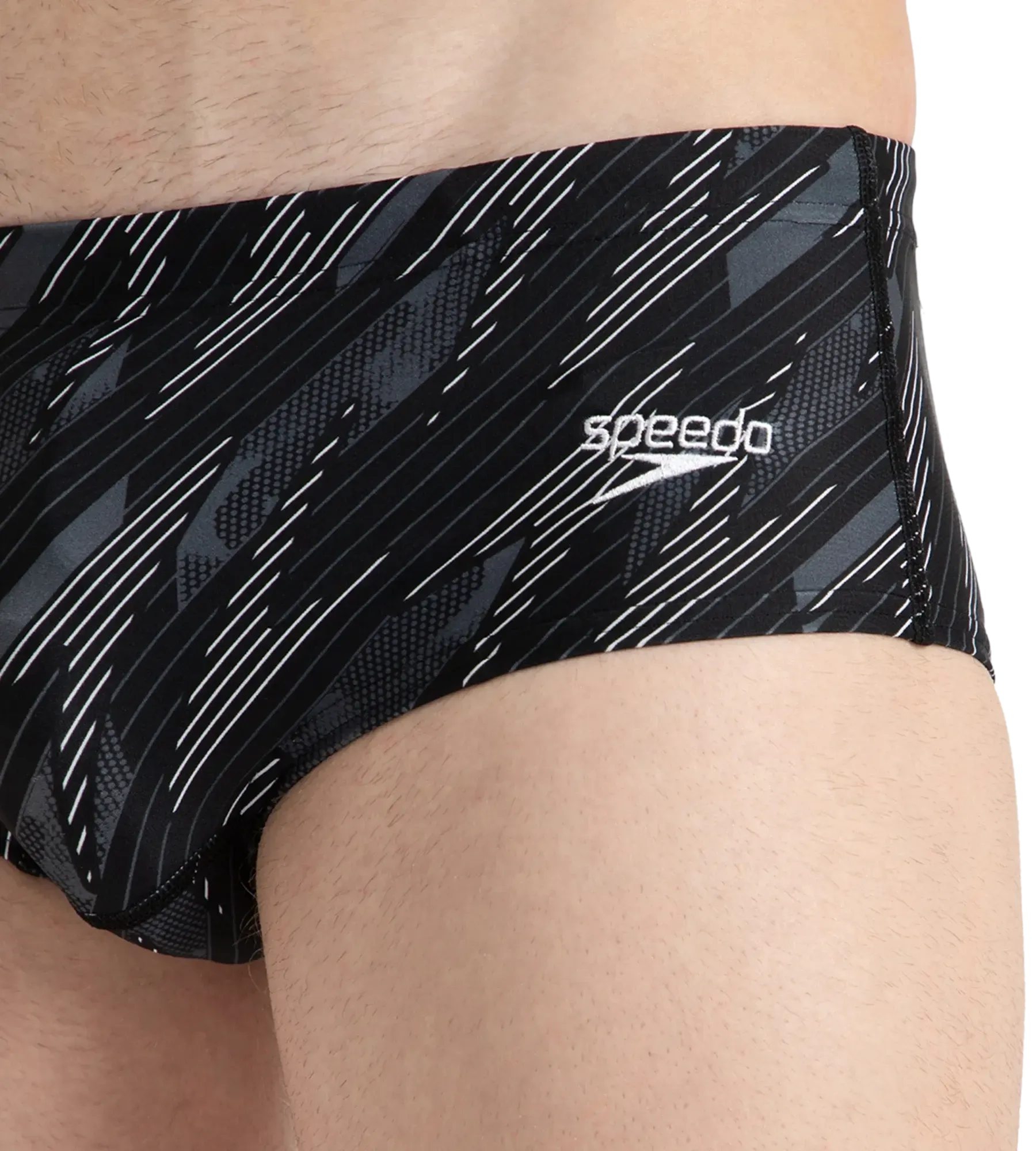 Men's Endurance10 Hyperboom Print Brief - Black. Usa Charcoal & White - Image 10