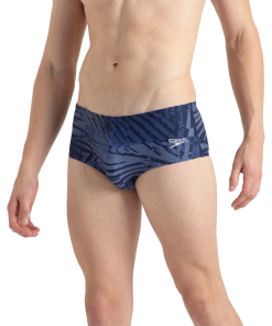 Men's Endurance10 All Over Print Brief - Peacoat. Cerulean Blue & White