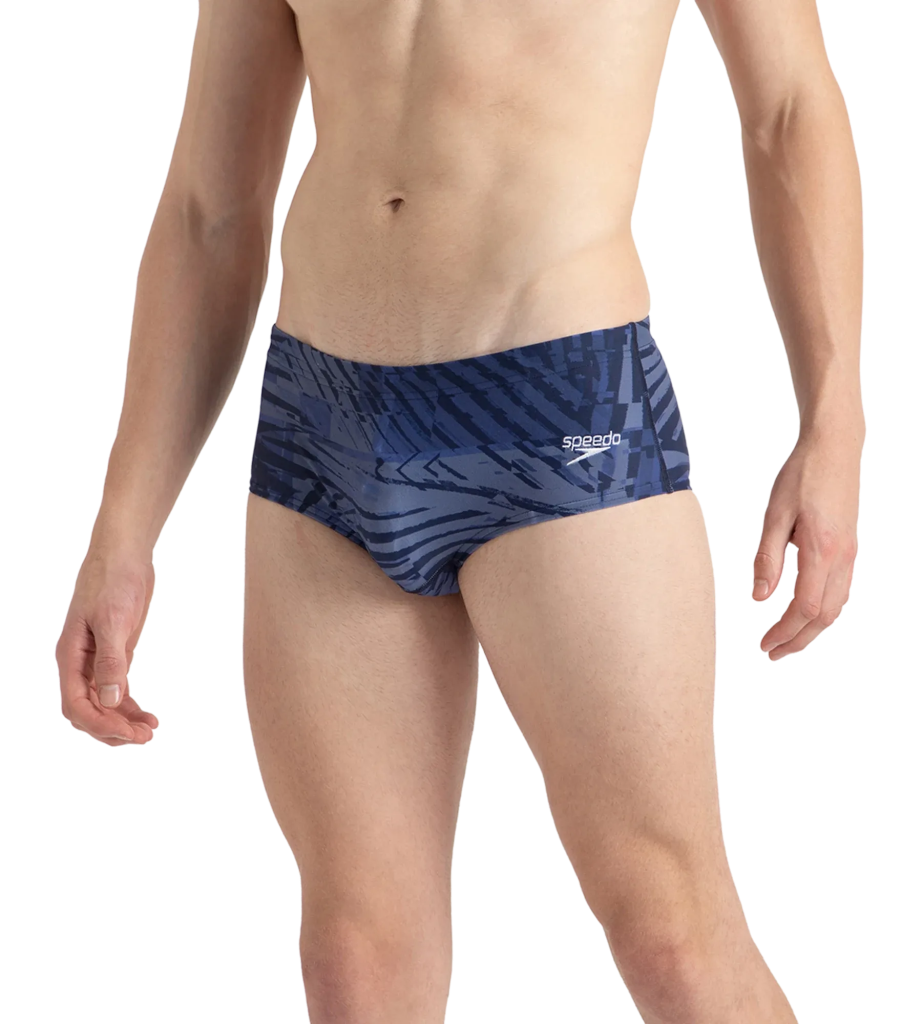 Men's Endurance10 All Over Print Brief - Peacoat. Cerulean Blue & White