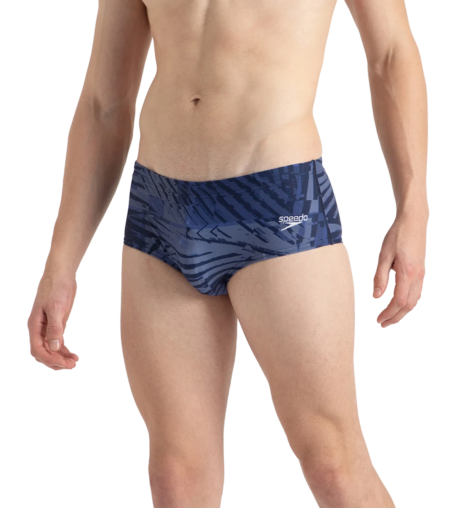 Men's Endurance10 All Over Print Brief - Peacoat. Cerulean Blue & White