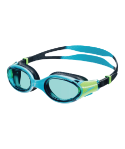 Unisex Kids Biofuse 2.0 Anti Fog Coated Lens Swim Goggles For Boys and Girls - Hypersonic Blue & Lumo Green