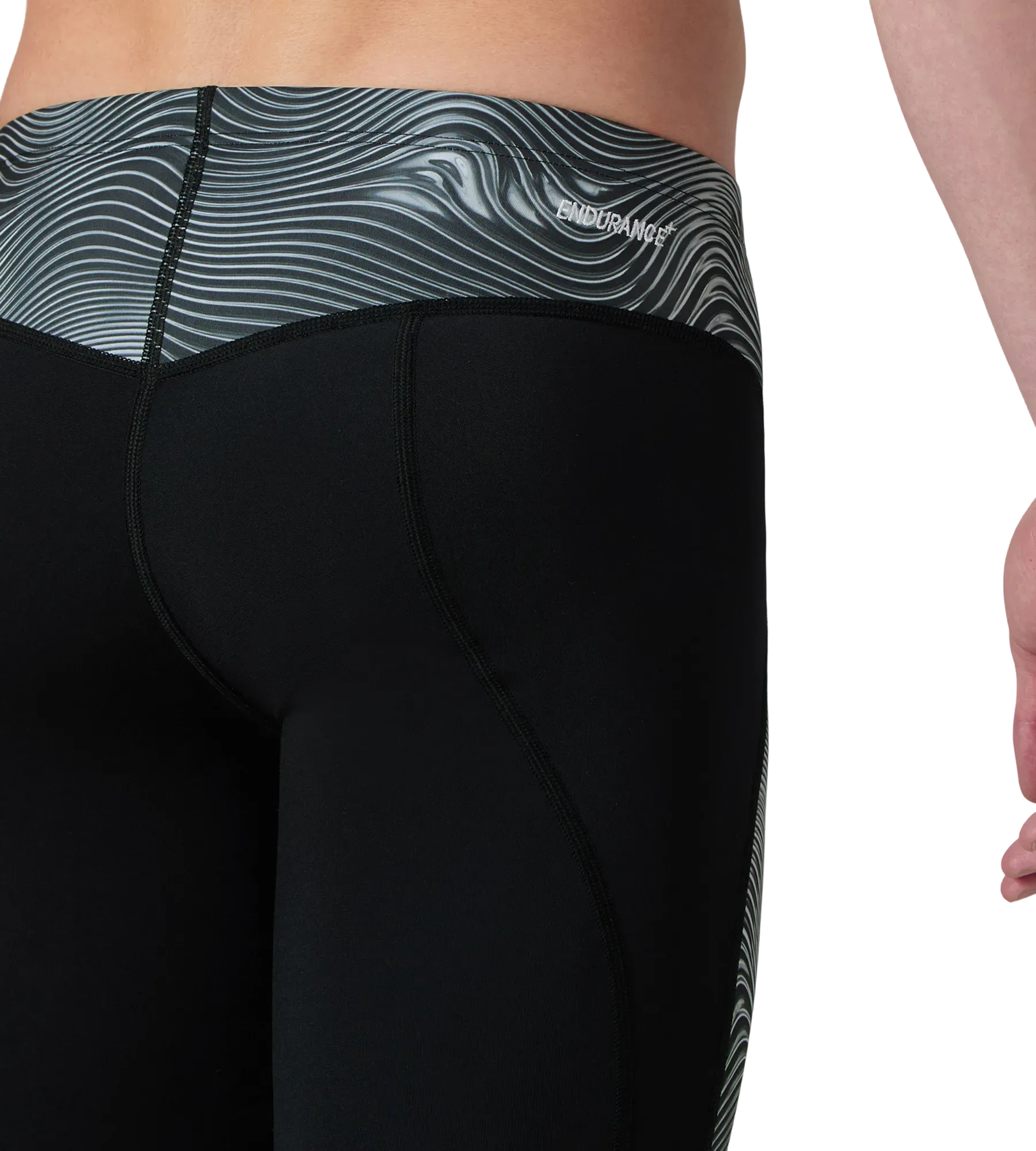 Men's Endurance+ Hydrosense Print V-Cut Compression Jammer - Black & White - Image 9