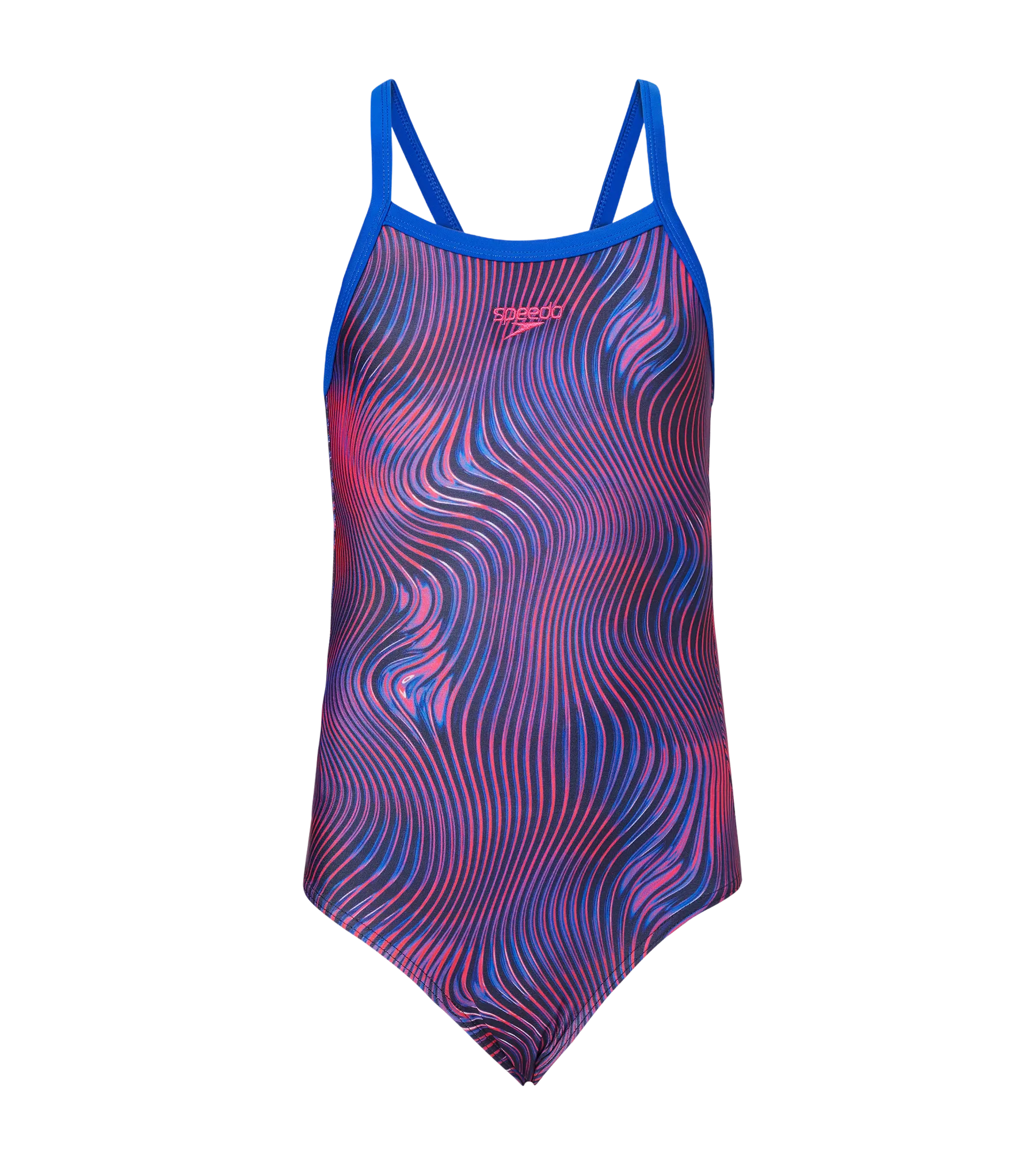 Girl's Endurance+ Thinstrap Muscleback V-Cut One Piece Swimsuit - Peacoat & Margarita Pink - Image 11