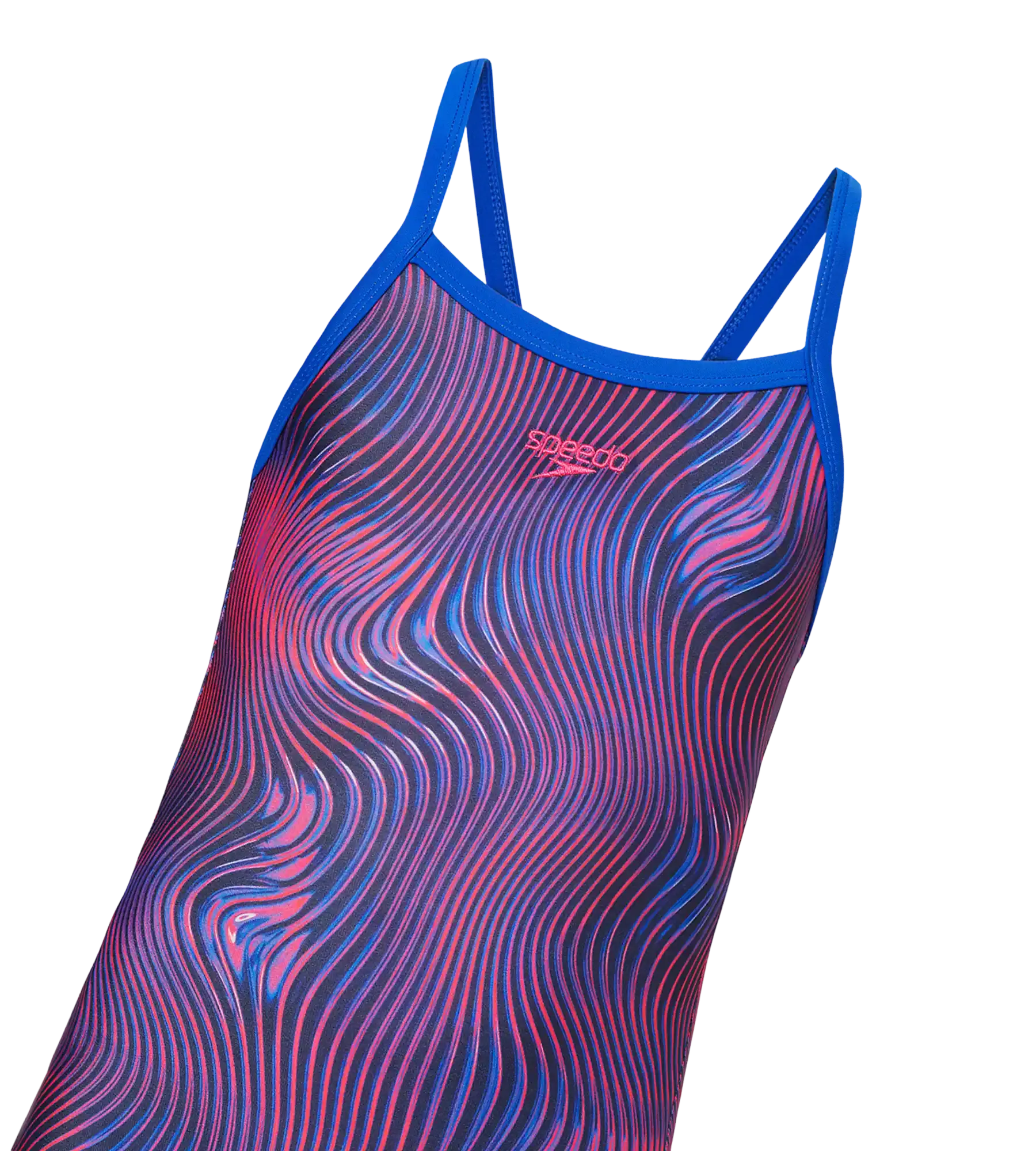 Girl's Endurance+ Thinstrap Muscleback V-Cut One Piece Swimsuit - Peacoat & Margarita Pink - Image 12