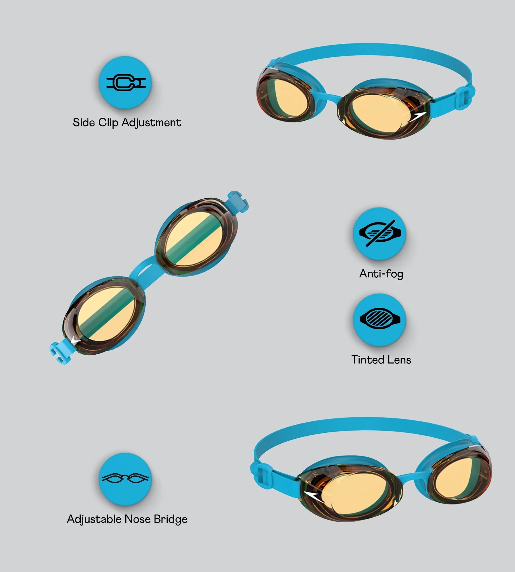 Kids Jet 2.0 Anti Fog Coated Lens Swim Goggles For Tots - Blue - Image 2
