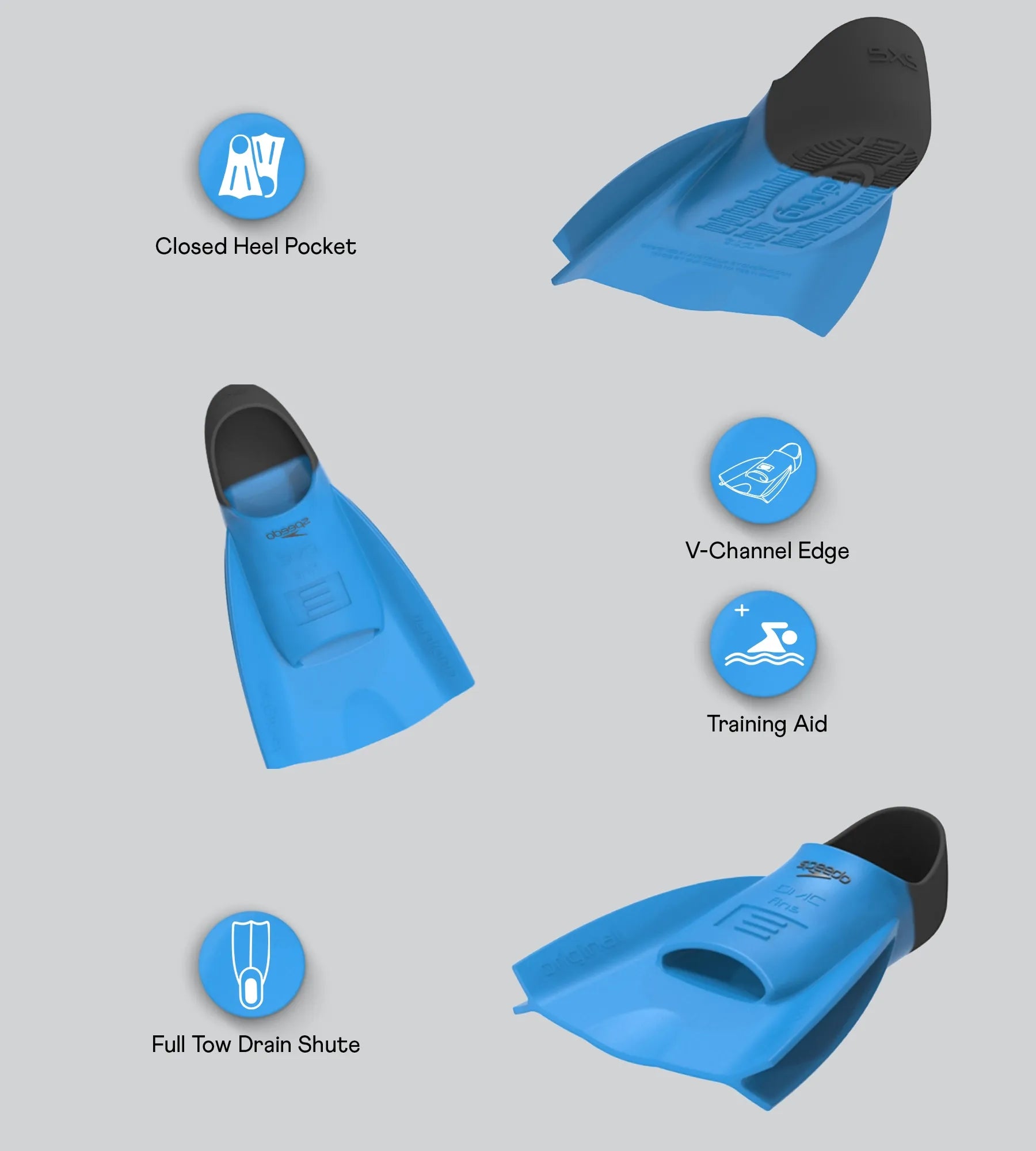 Unisex Adult DMC Original Training Fin - Blue - Image 2