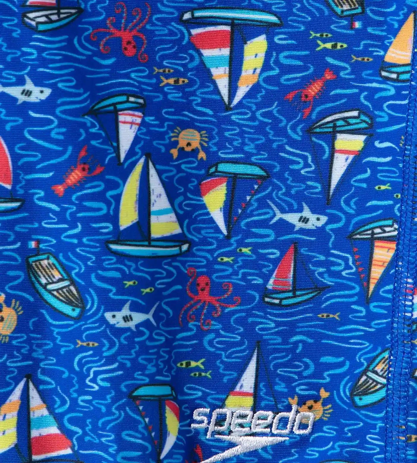 Boy's Endura Brite Digital Print Jammer - True Cobalt & White - Image 11
