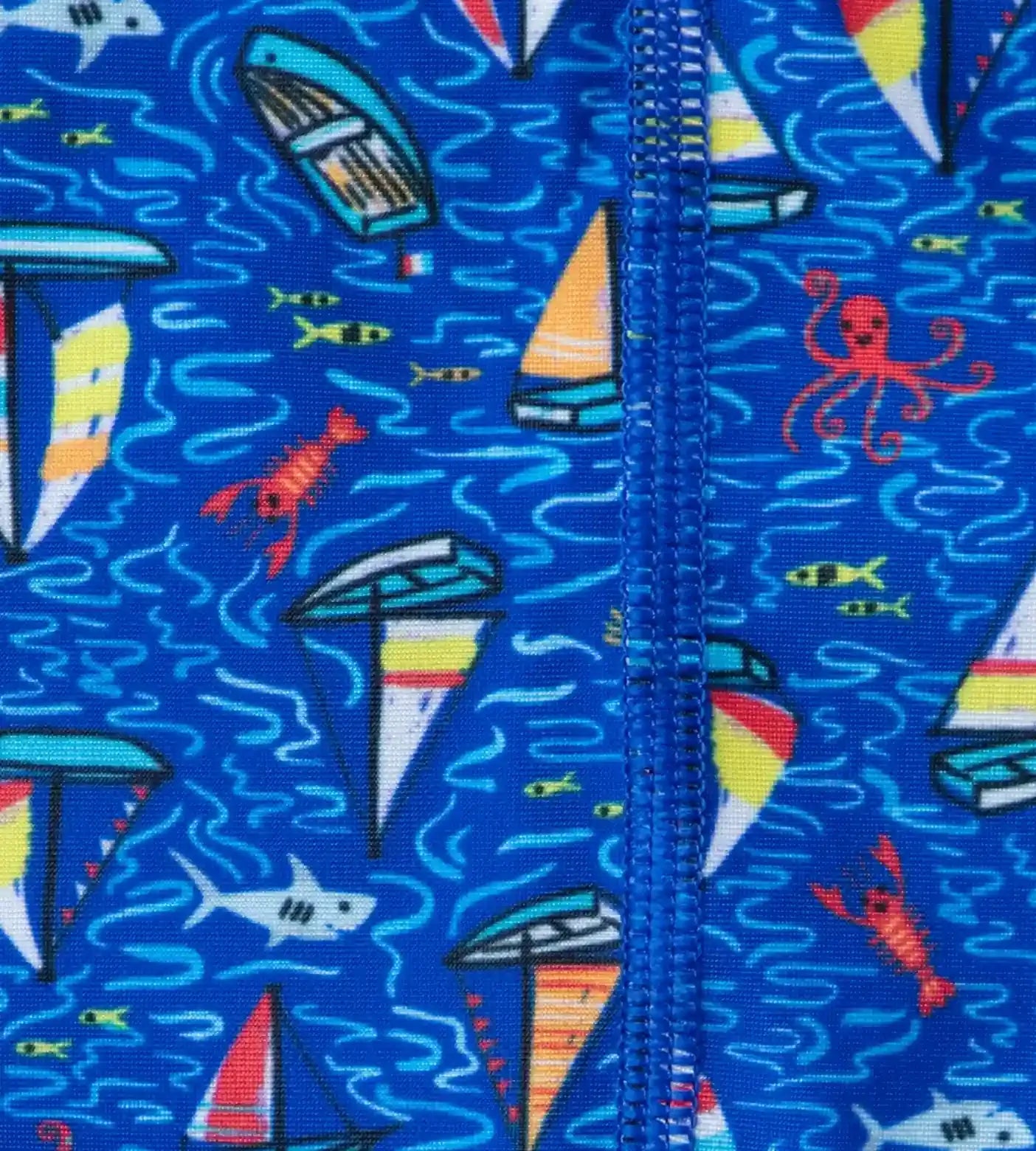 Boy's Endura Brite Digital Print Jammer - True Cobalt & White - Image 12
