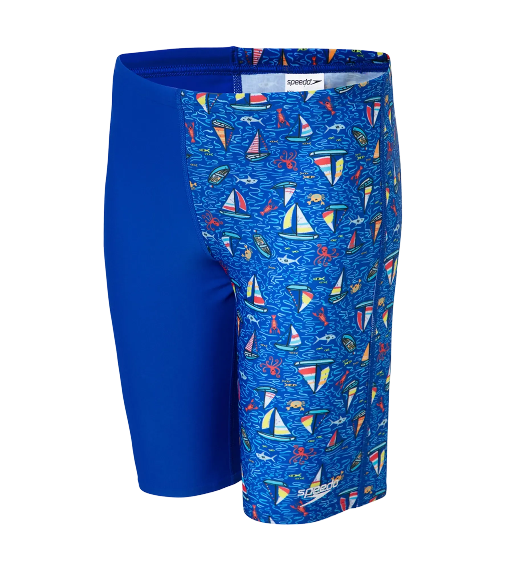 Boy's Endura Brite Digital Print Jammer - True Cobalt & White - Image 10