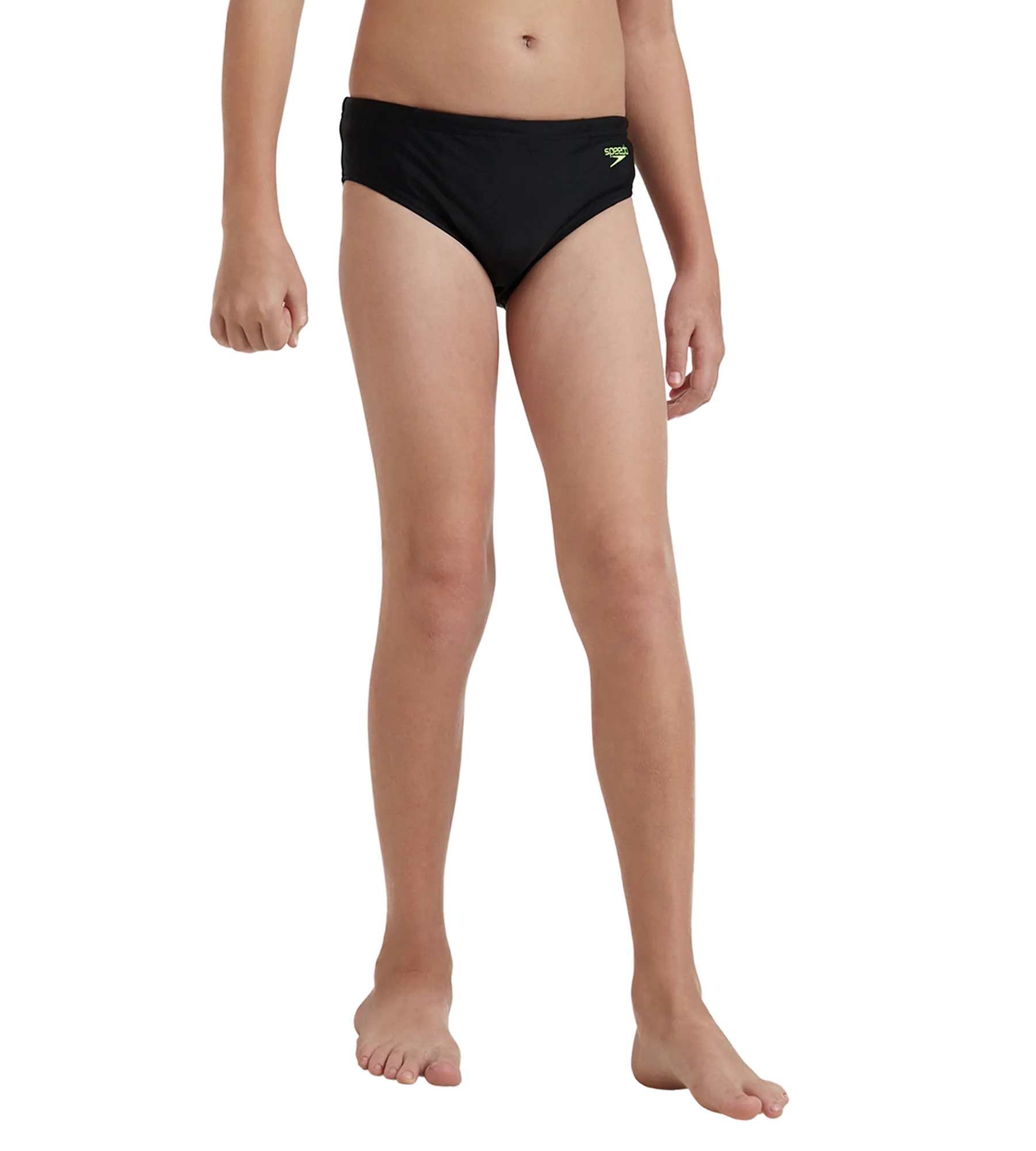 Boy's Endurance10 Lycra Brief - Black & Hyper Yellow - Image 4