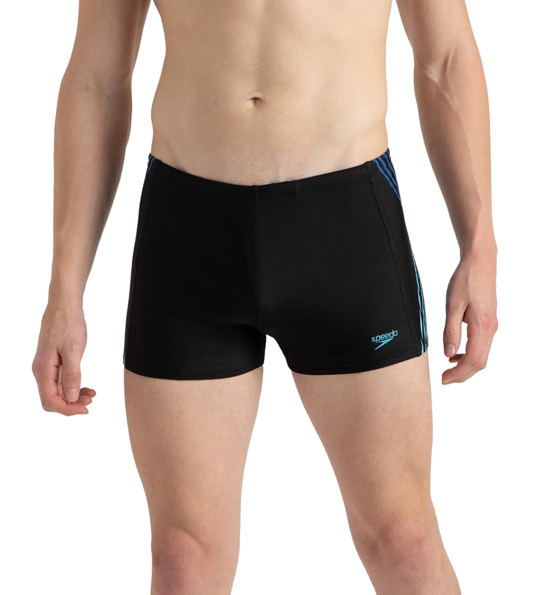Men's Endurance10 Tech Print Placement Panel Aquashort - Black. Cobalt Pop & Picton Blue - Image 2