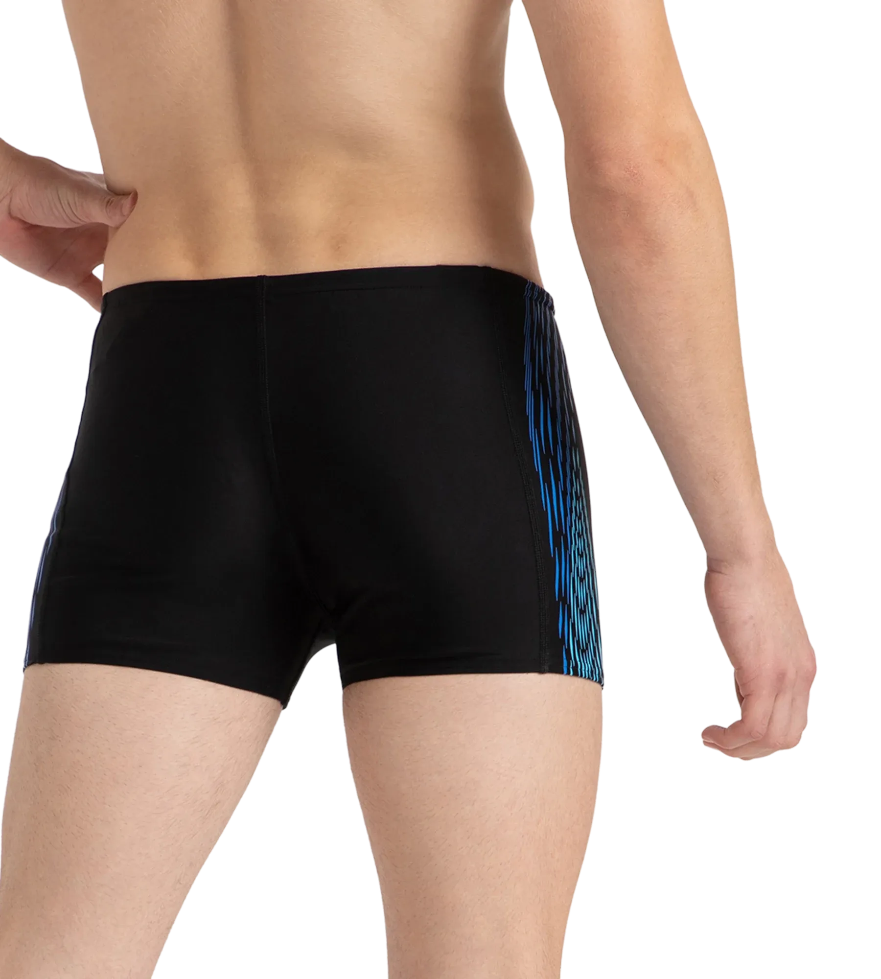 Men's Endurance10 Tech Print Placement Panel Aquashort - Black. Cobalt Pop & Picton Blue - Image 5