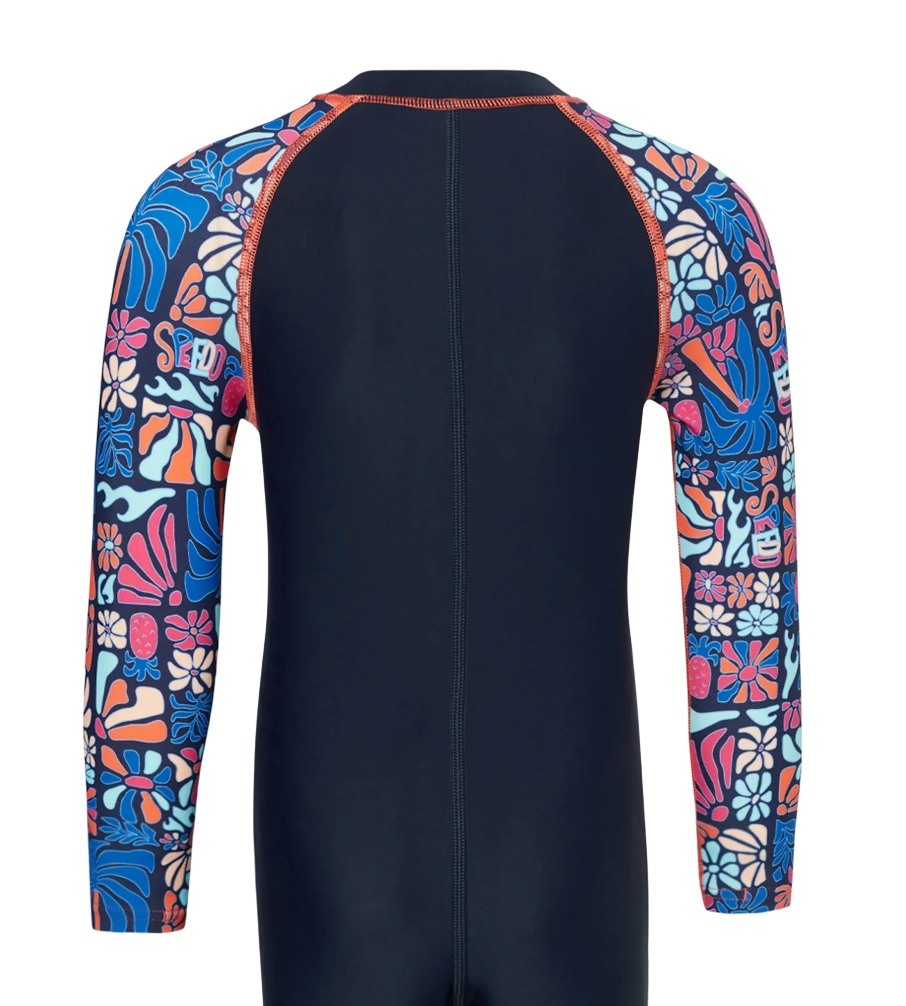 Tots Unisex Endurance10 Printed Colorblock All In One Suit For Boys and Girls - True Navy. Peacoat & Tropical Coral - Image 7