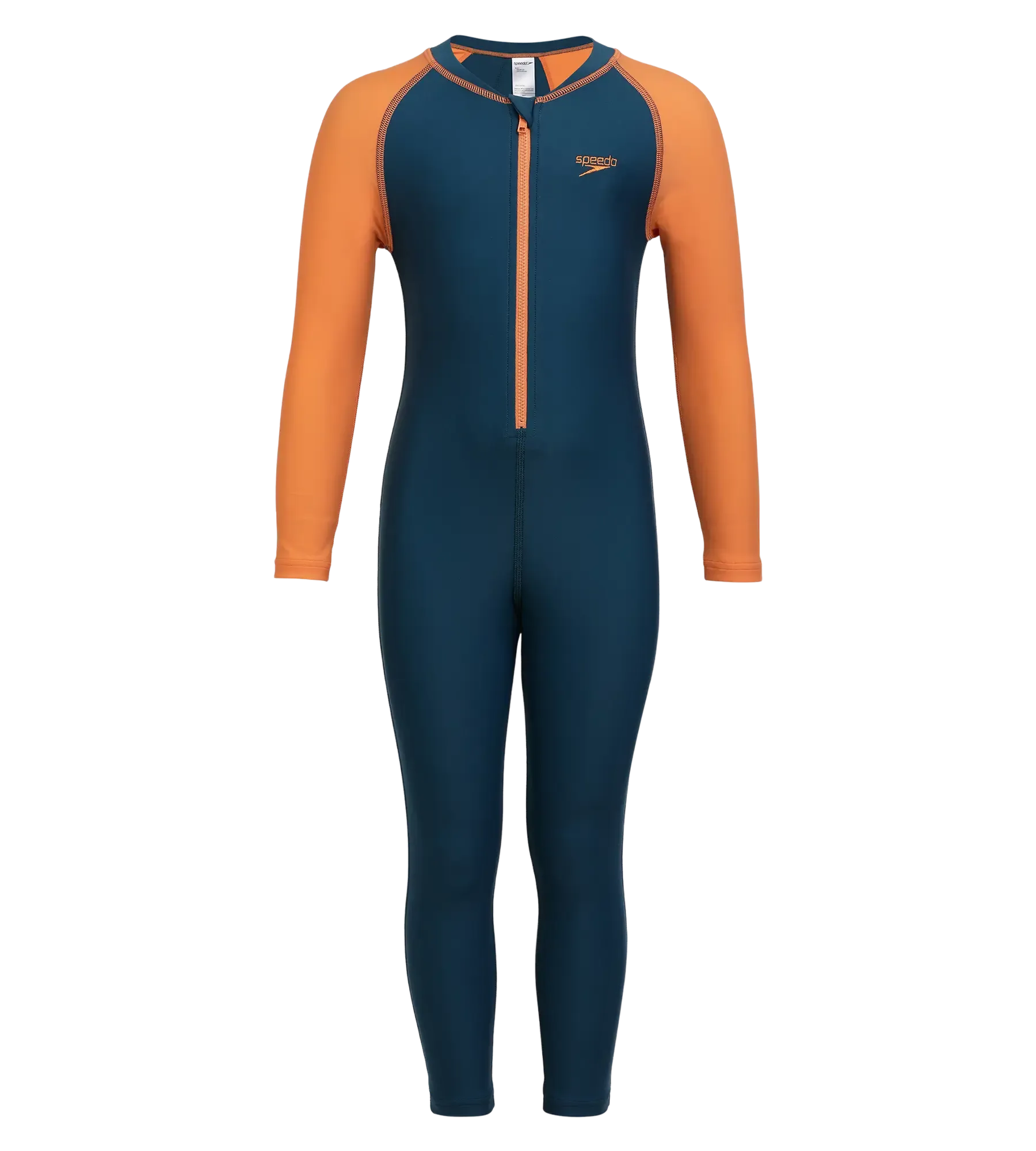 Boy's Recycled Endurance 10 All In One Suit - Dark Teal & Sweet Apricot - Image 3