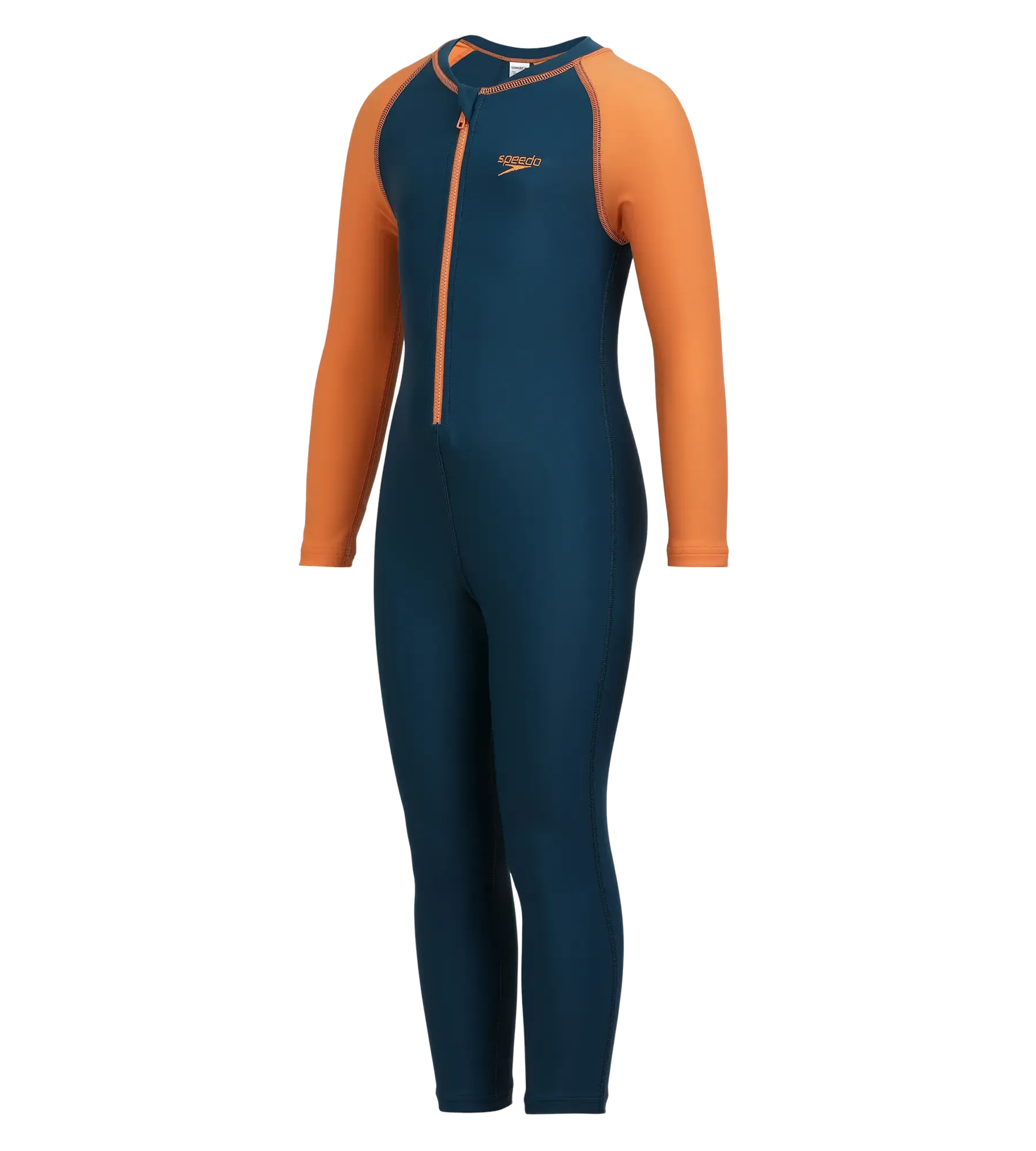 Boy's Recycled Endurance 10 All In One Suit - Dark Teal & Sweet Apricot - Image 2