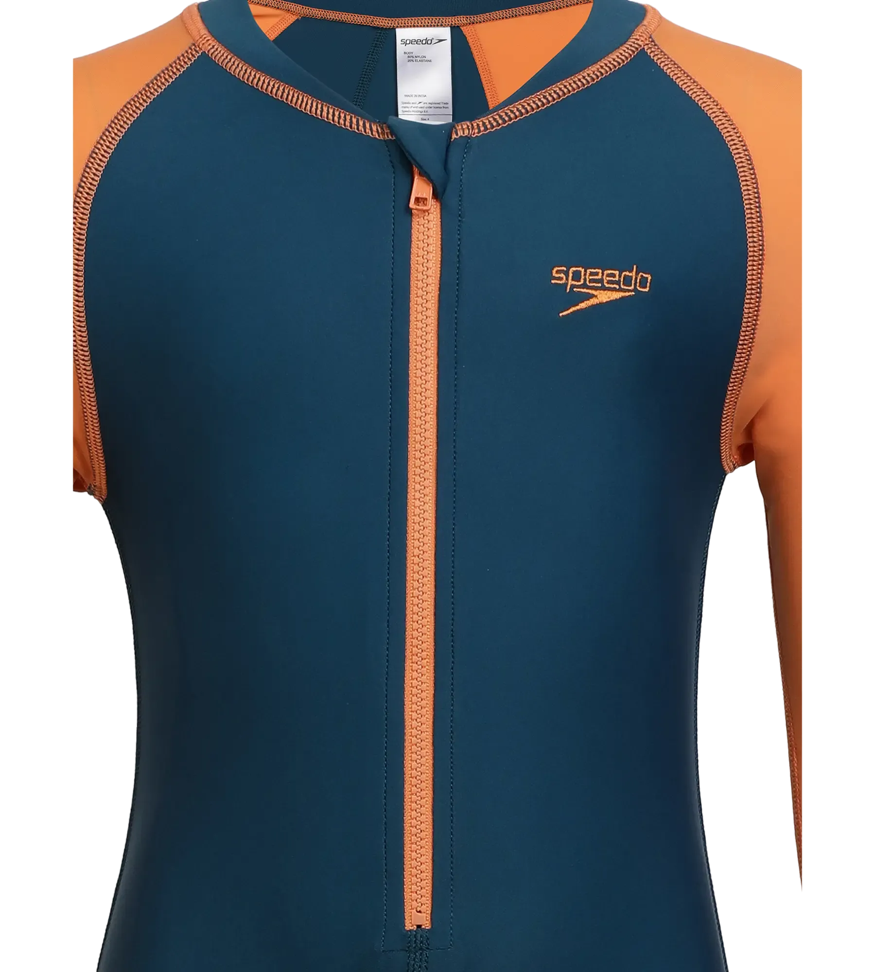 Boy's Recycled Endurance 10 All In One Suit - Dark Teal & Sweet Apricot - Image 5