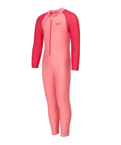 Tots Unisex Endurabrite Colorblock All In One Suit For Boys and Girls - Pink Lemonade & Ruby