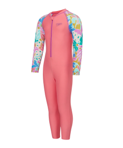 Tots Unisex Endurabrite Printed Colorblock All In One Suit For Boys and Girls - Pink Lemonade & Neon Violet