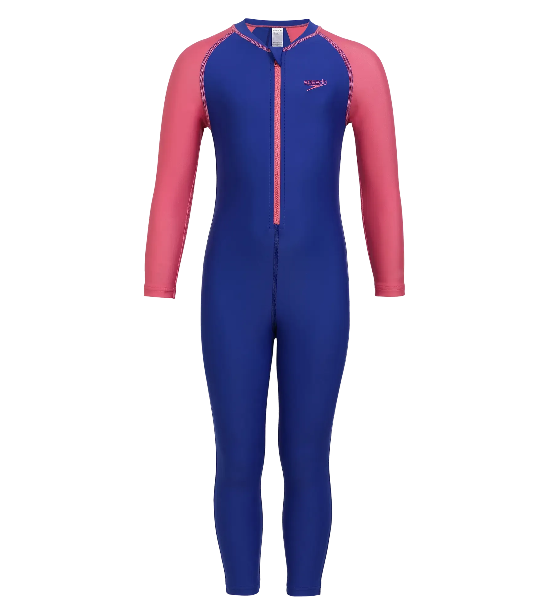 Girls Endurance 10 Essential All In One Suit For Tots (Age Range 2-8 Years) - True Cobalt & Fandango Pink - Image 3
