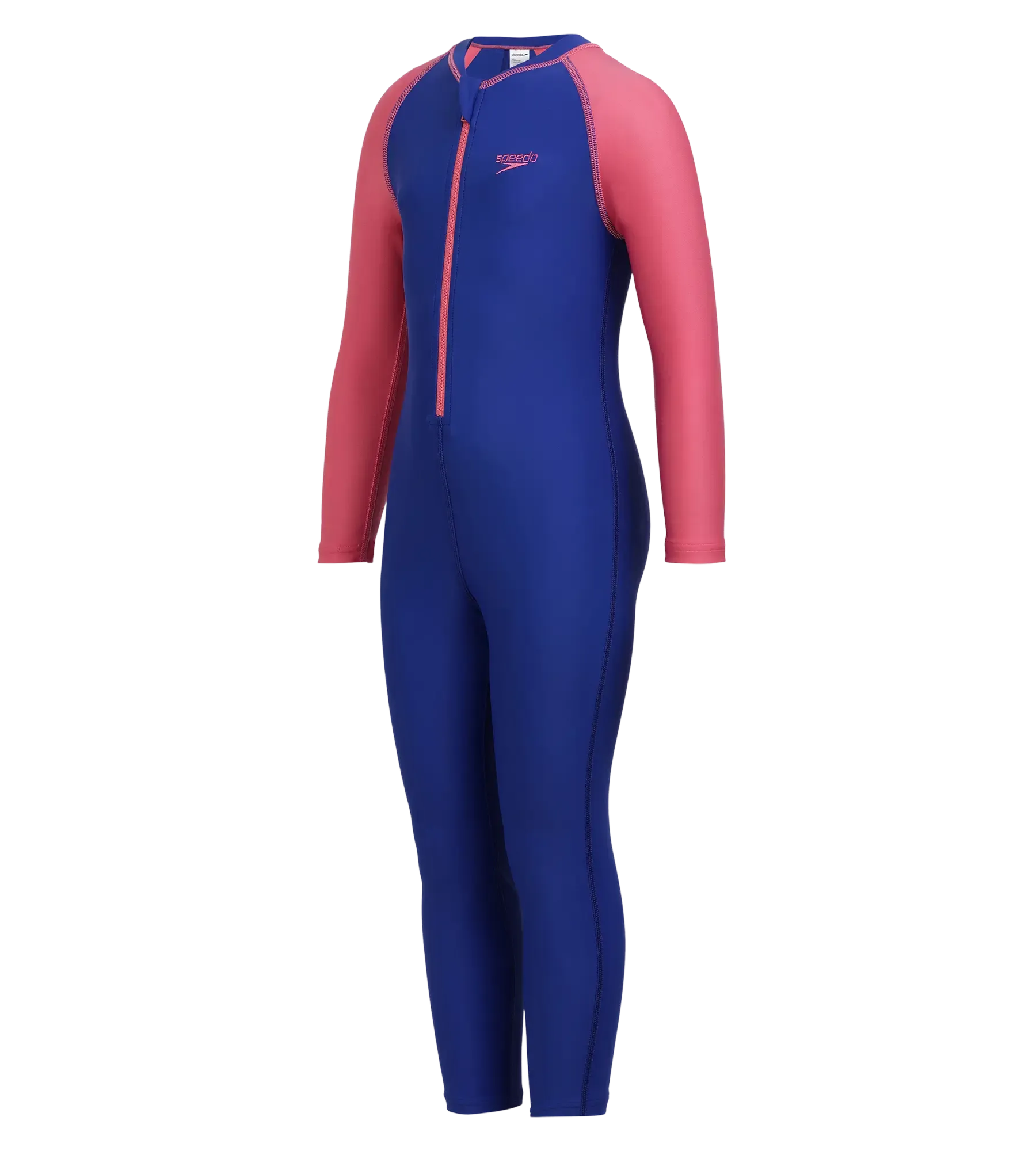 Girls Endurance 10 Essential All In One Suit For Tots (Age Range 2-8 Years) - True Cobalt & Fandango Pink - Image 2
