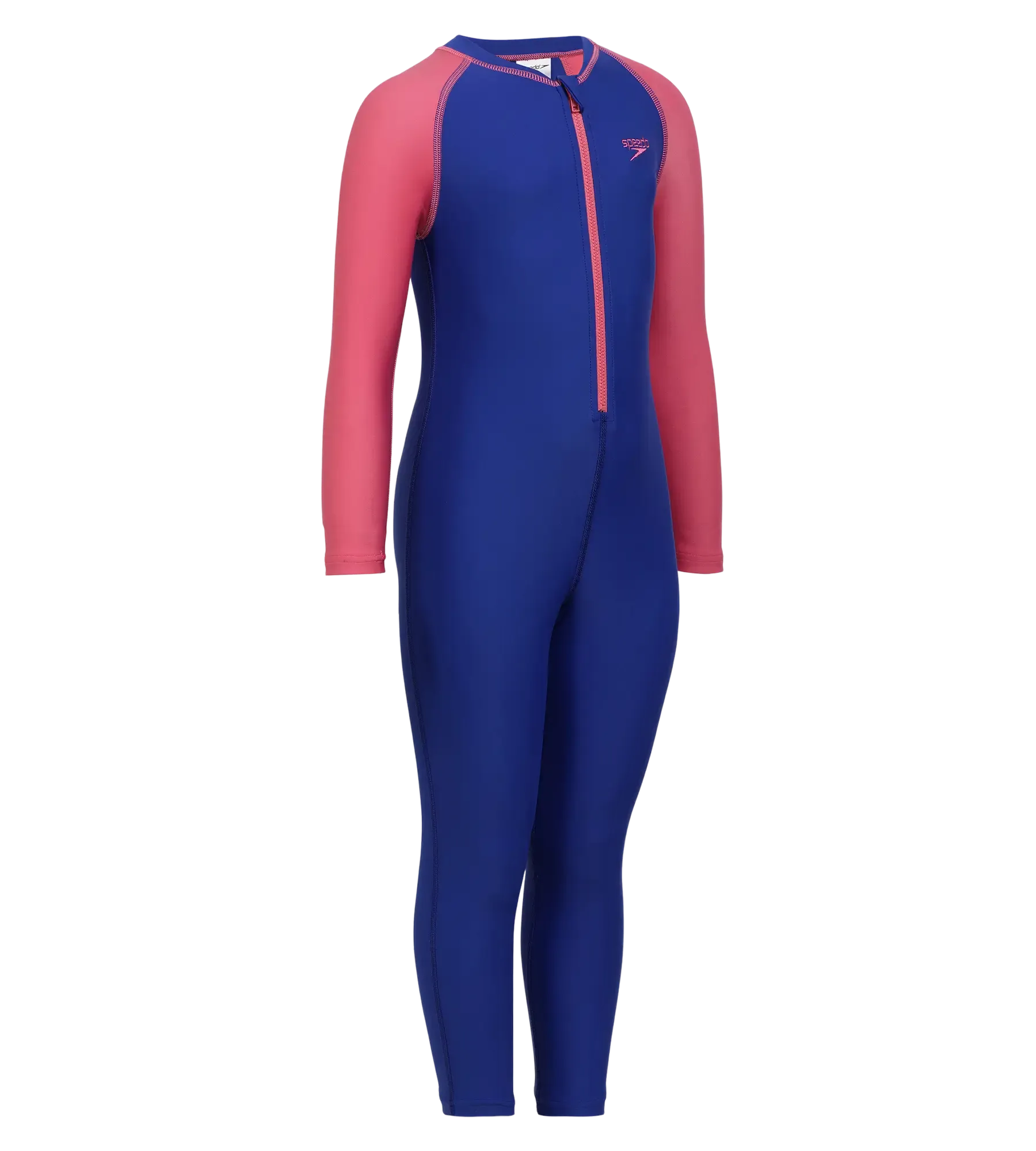 Girls Endurance 10 Essential All In One Suit For Tots (Age Range 2-8 Years) - True Cobalt & Fandango Pink