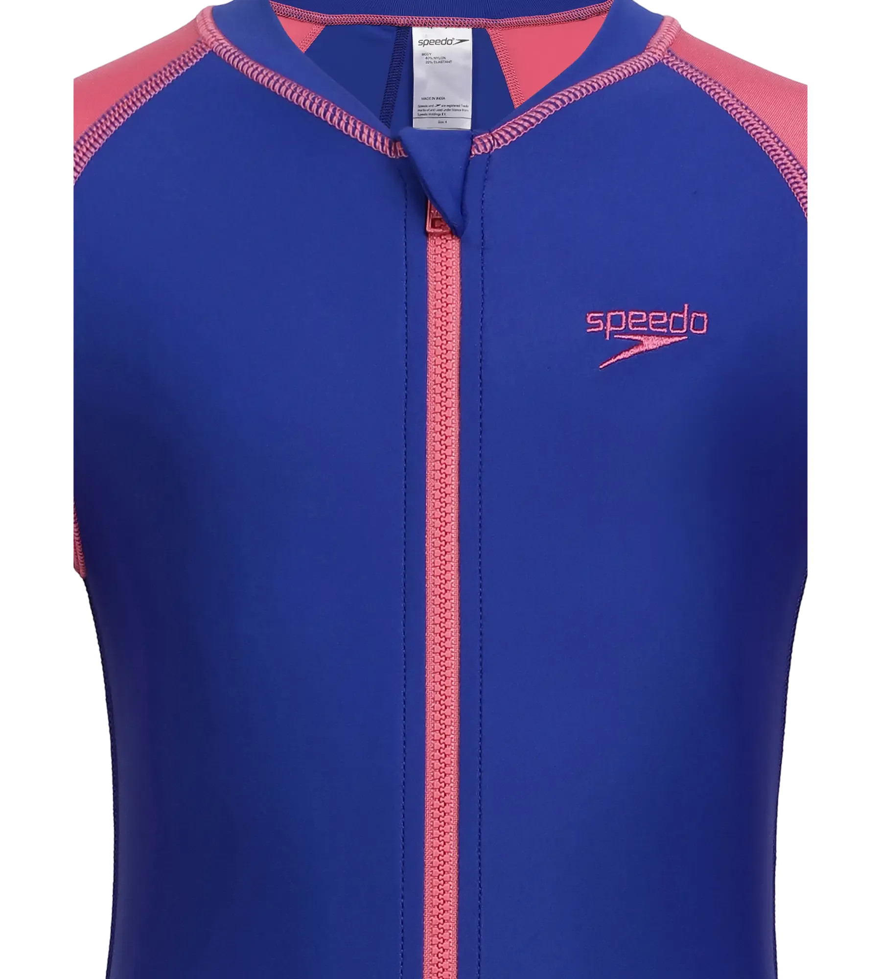 Girls Endurance 10 Essential All In One Suit For Tots (Age Range 2-8 Years) - True Cobalt & Fandango Pink - Image 5