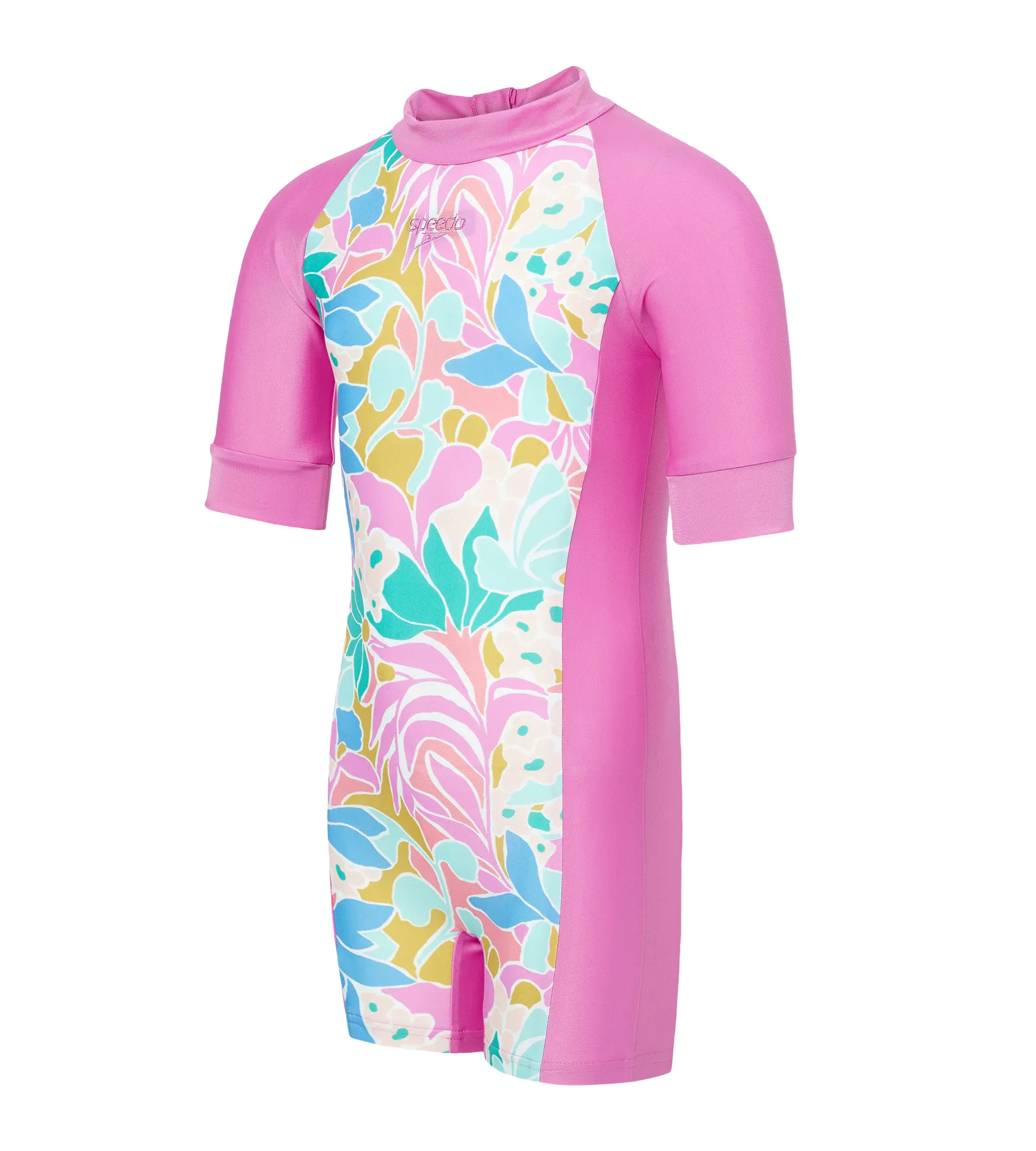 Tots Unisex Endurabrite Printed Essential Legsuit For Boys and Girls - Neon Violet & Marine Teal