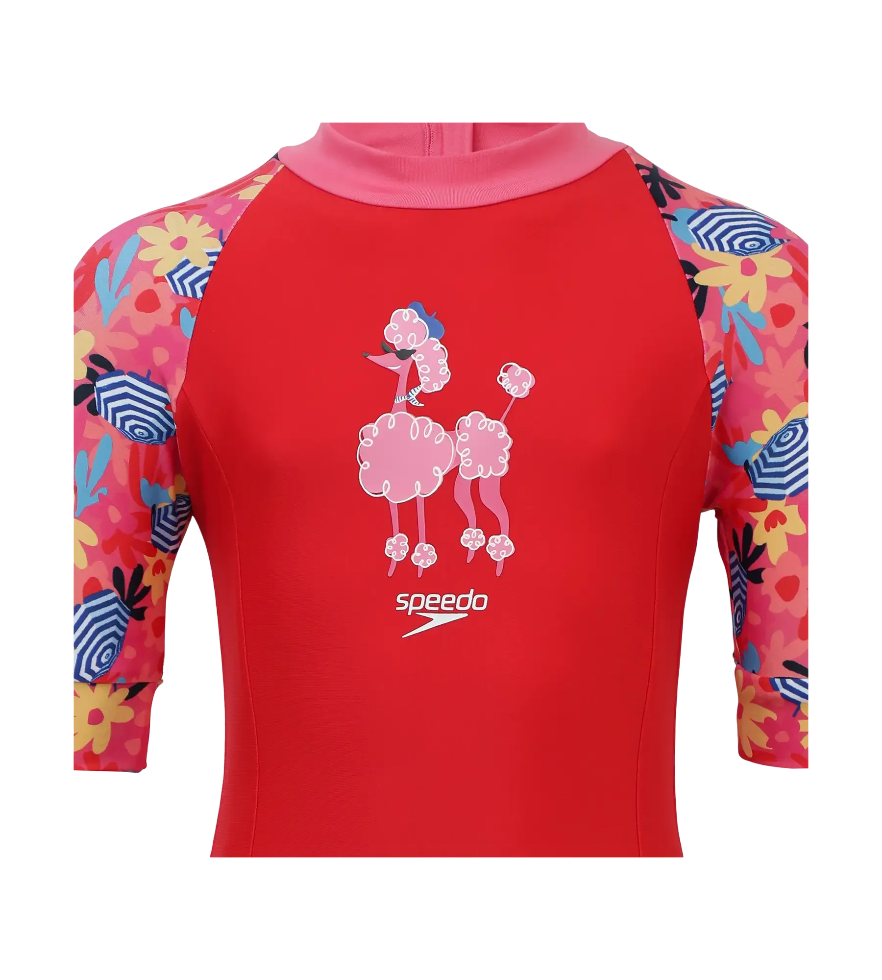 Girls Endurance 10 Essential All In One Suit For Tots (Age Range 2-8 Years) - Risk Red & Summer Yellow - Image 5