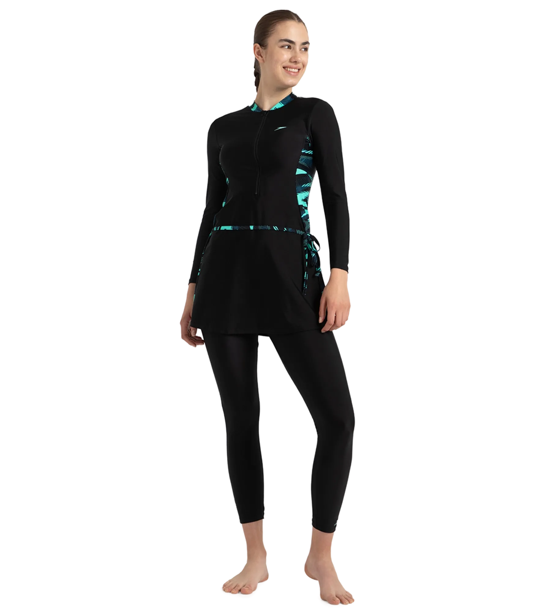 Women's Endurance10 Two Piece Closedback Full Body Suit - Black. Dark Teal & Arctic Glass - Image 6