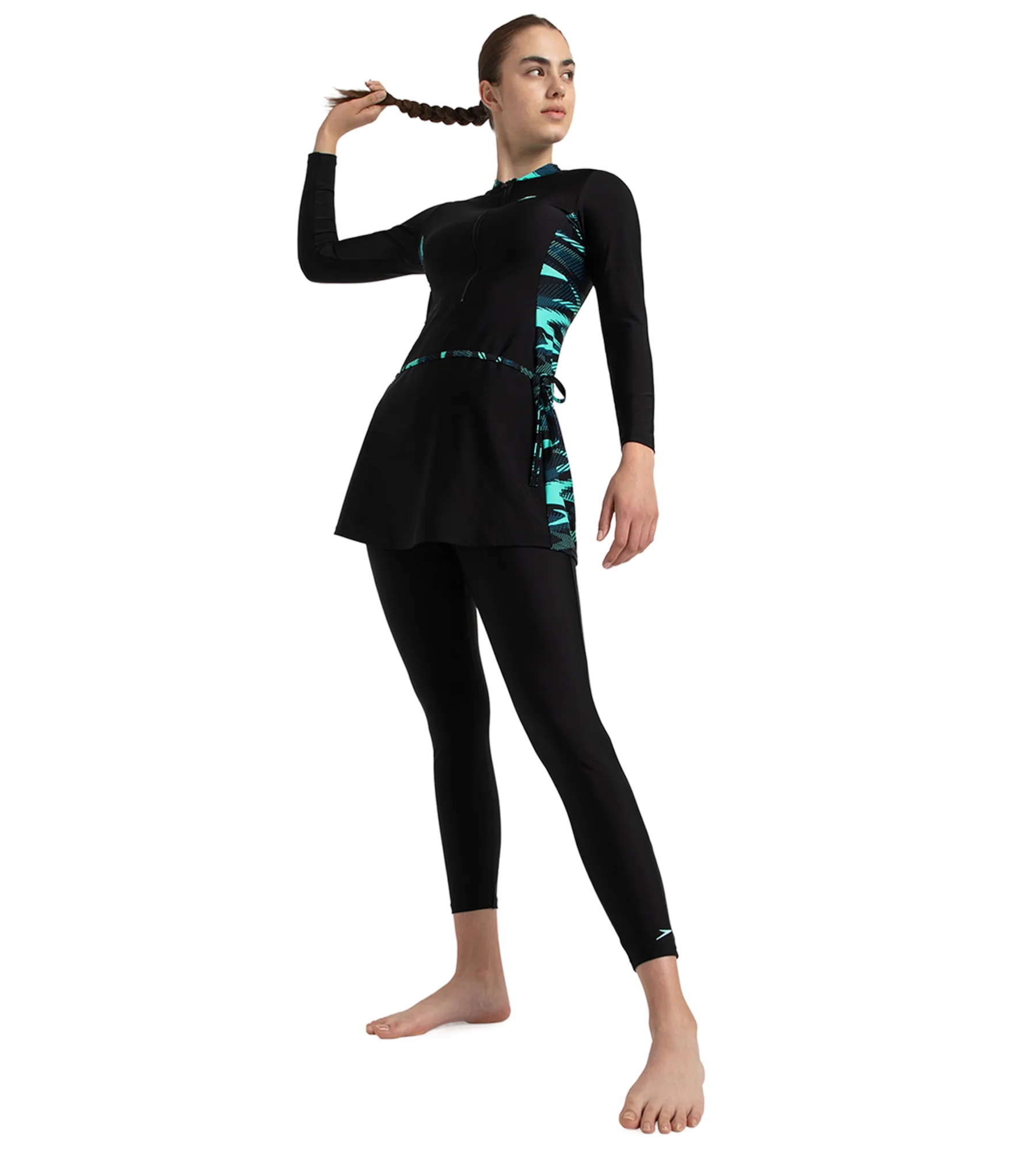 Women's Endurance10 Two Piece Closedback Full Body Suit - Black. Dark Teal & Arctic Glass - Image 7