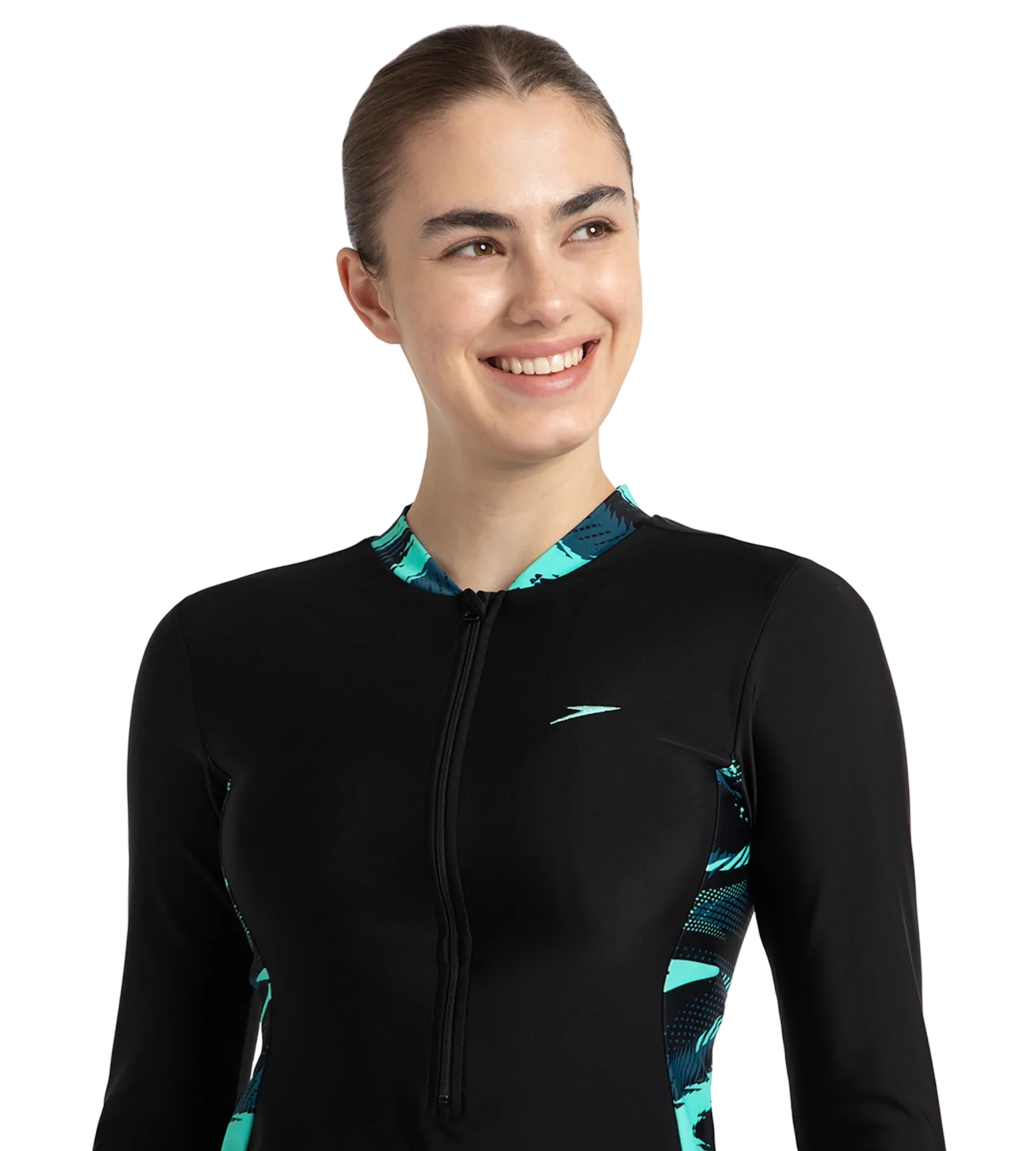Women's Endurance10 Two Piece Closedback Full Body Suit - Black. Dark Teal & Arctic Glass - Image 9