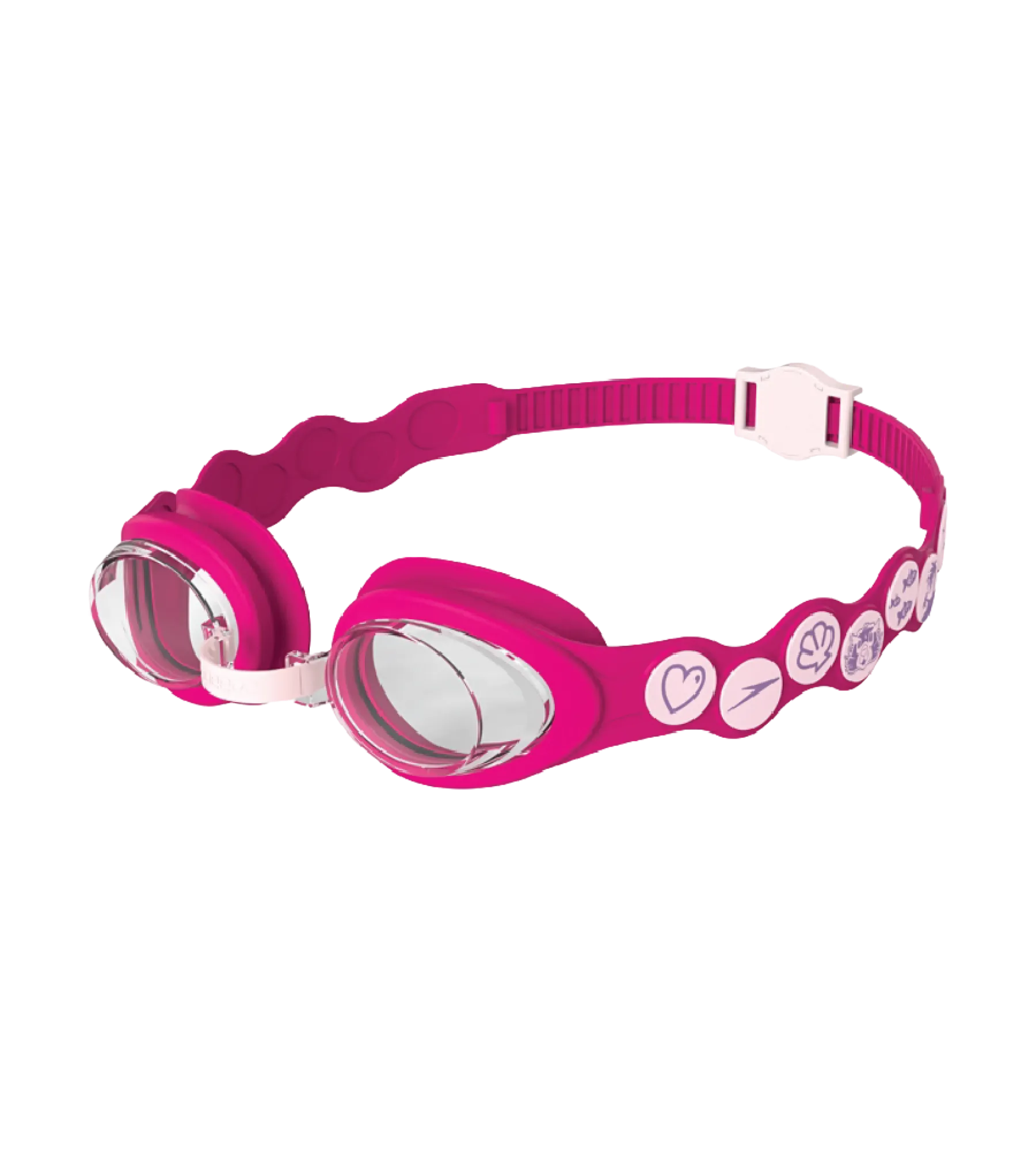 Kids Sea Squad Spot Anti Fog Clear Lens Swim Goggles For Tots - Blossom. Electric Pink & Clear - Image 3