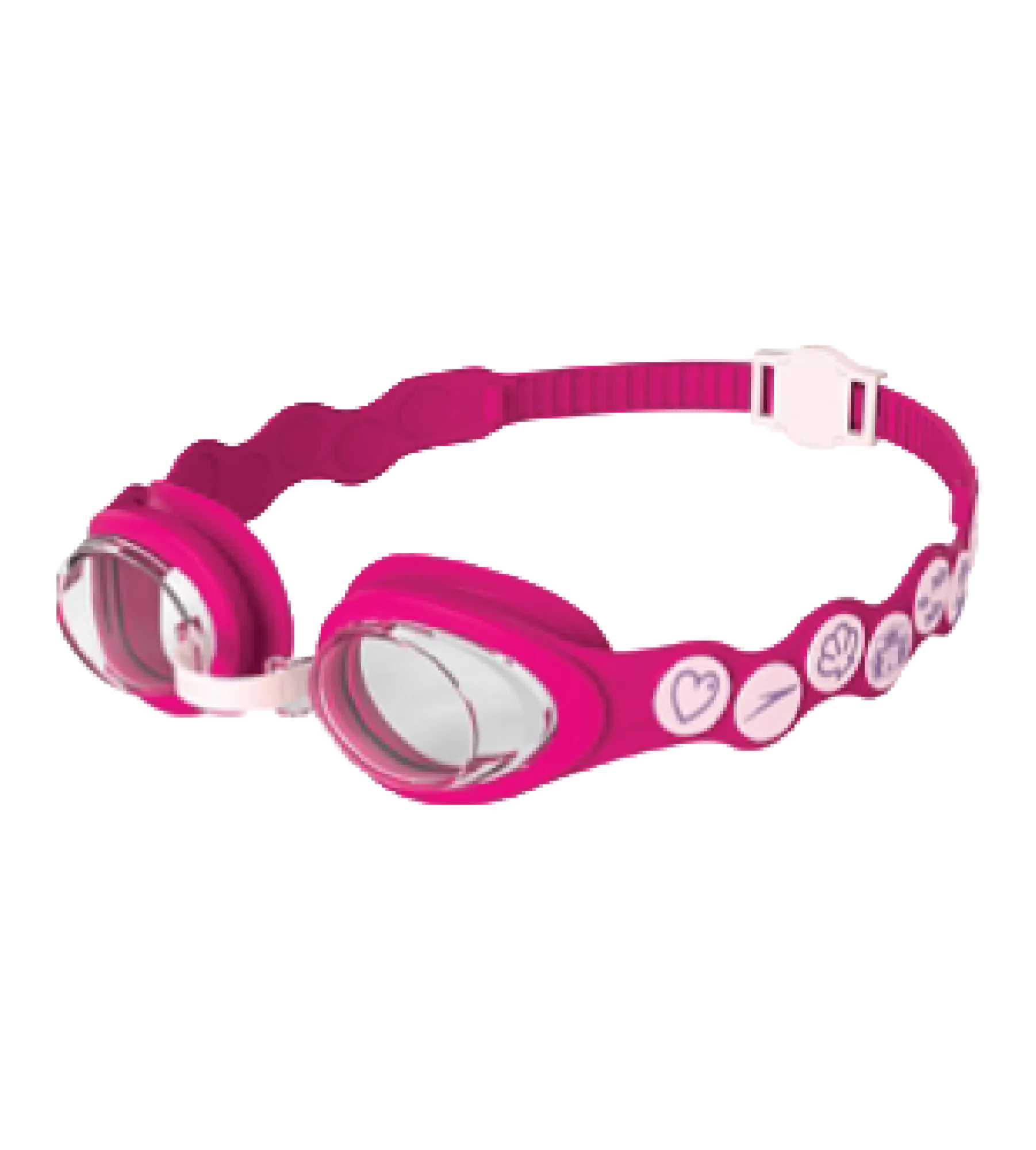 Kids Sea Squad Spot Anti Fog Clear Lens Swim Goggles For Tots - Blossom. Electric Pink & Clear