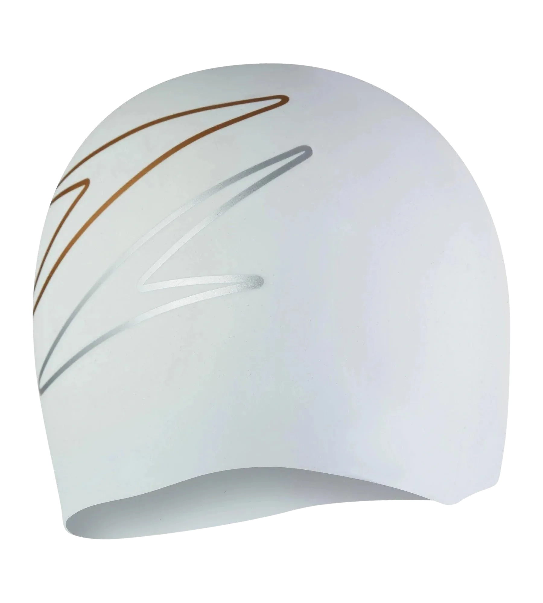 Unisex Logo Printed Silicone Swim Cap For Men and Women - White - Image 3