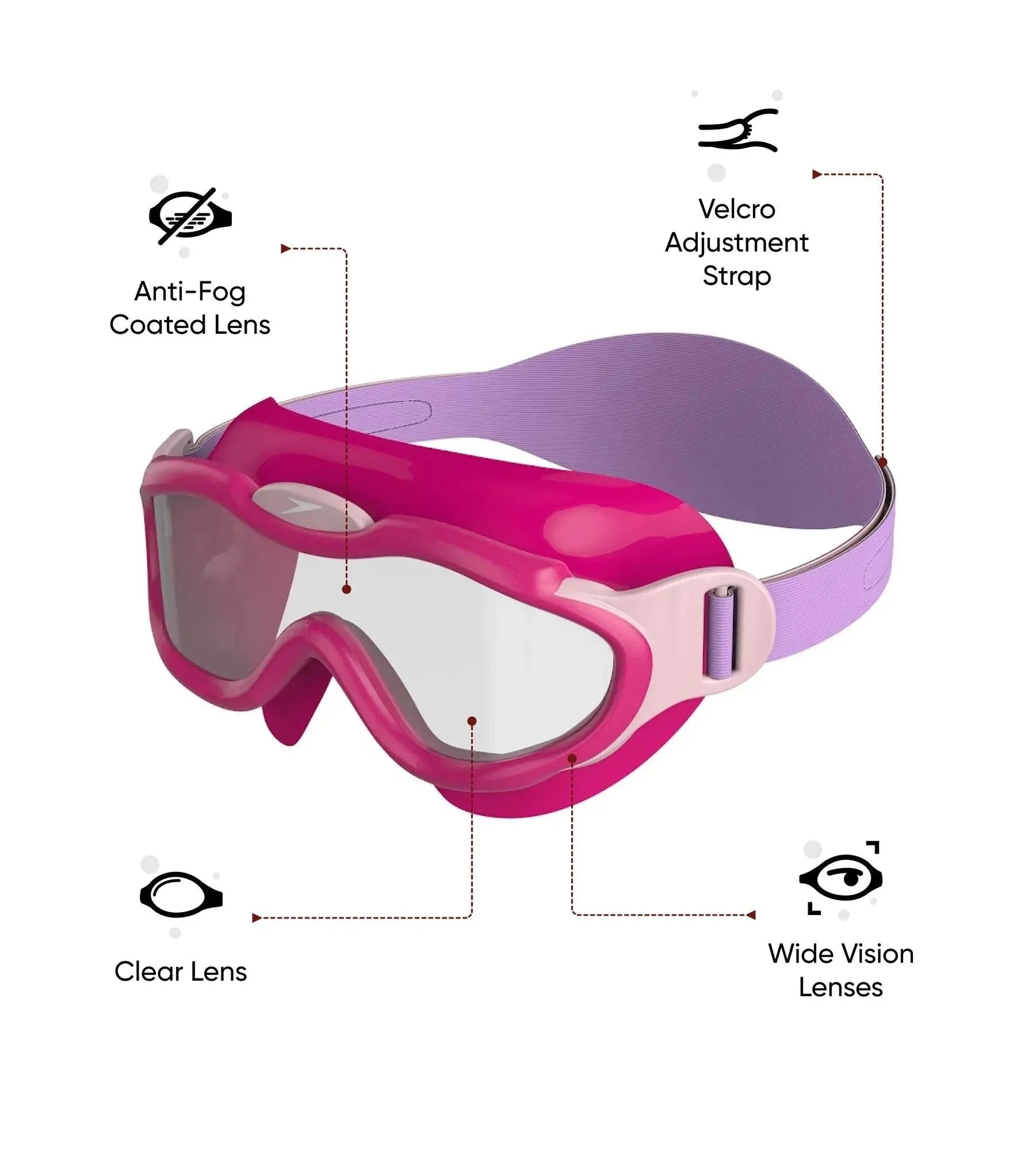 Unisex Kids Sea Squad Mask Tint-Lens Swim Goggles For Tot's (Age Range - 2-6 Years) - Pink - Image 2