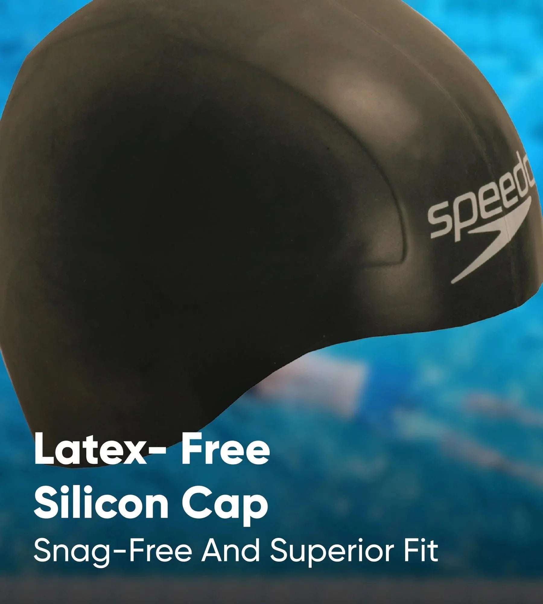 Unisex Aqua V Drag Reducing Racing Swim Cap For Men and Women - Black - Image 3