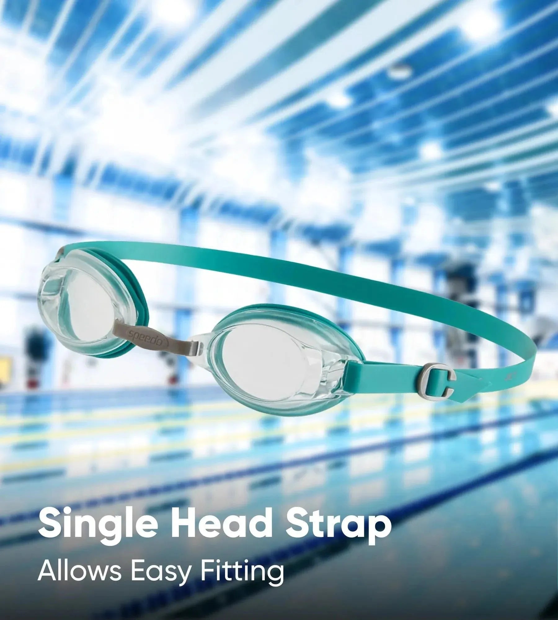 Unisex Adult Jet Tint-Lens Swim Goggles - Blue & White - Image 5