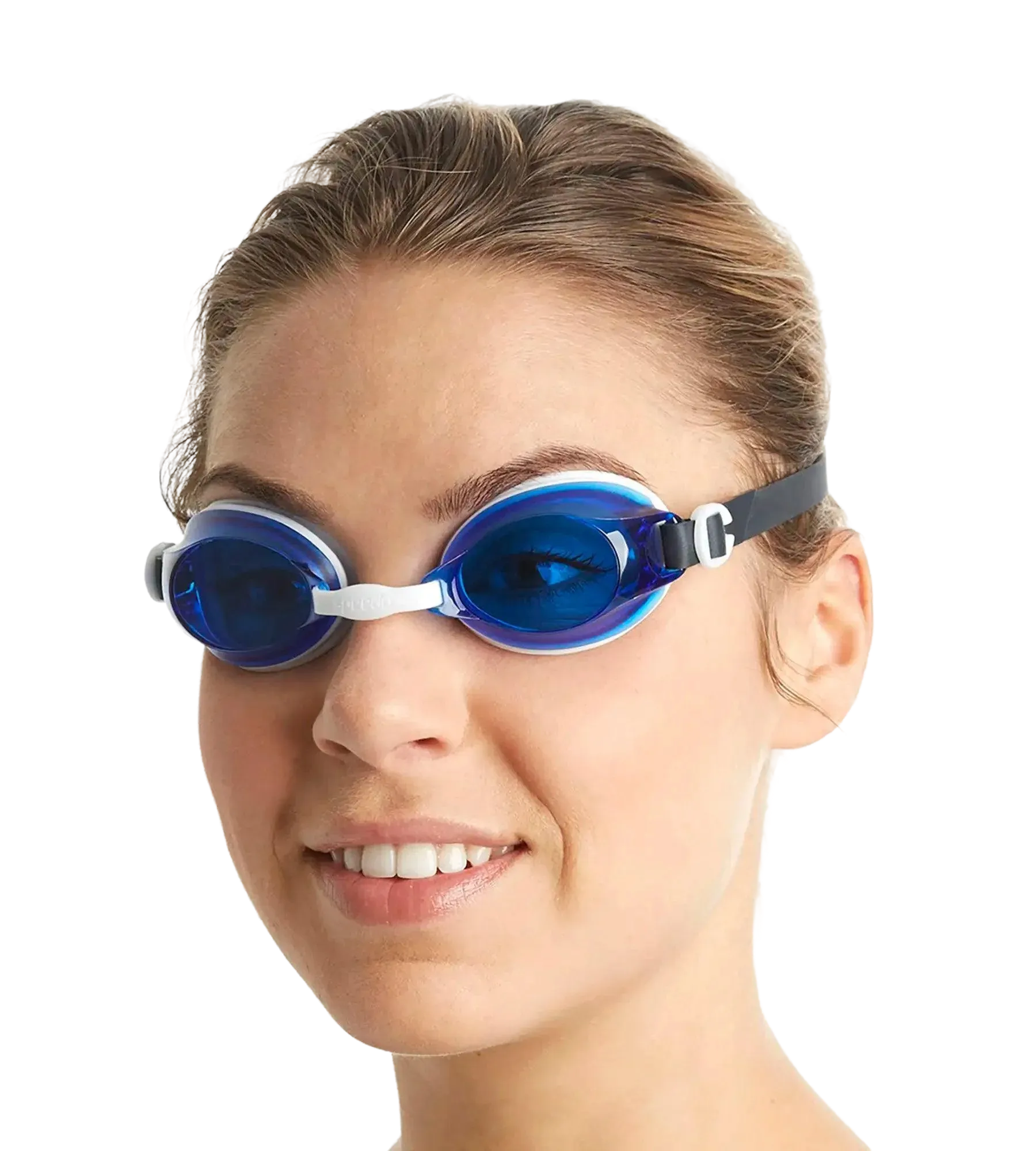 Unisex Adult Jet Tint-Lens Swim Goggles - Blue & White - Image 8