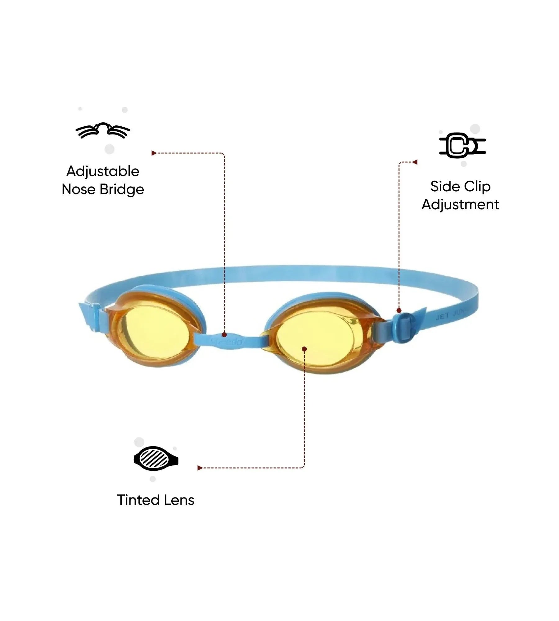 Unisex Kids Jet Tint-Lens Goggles (Age Range - 6-14 Years) - Blue & Orange - Image 2