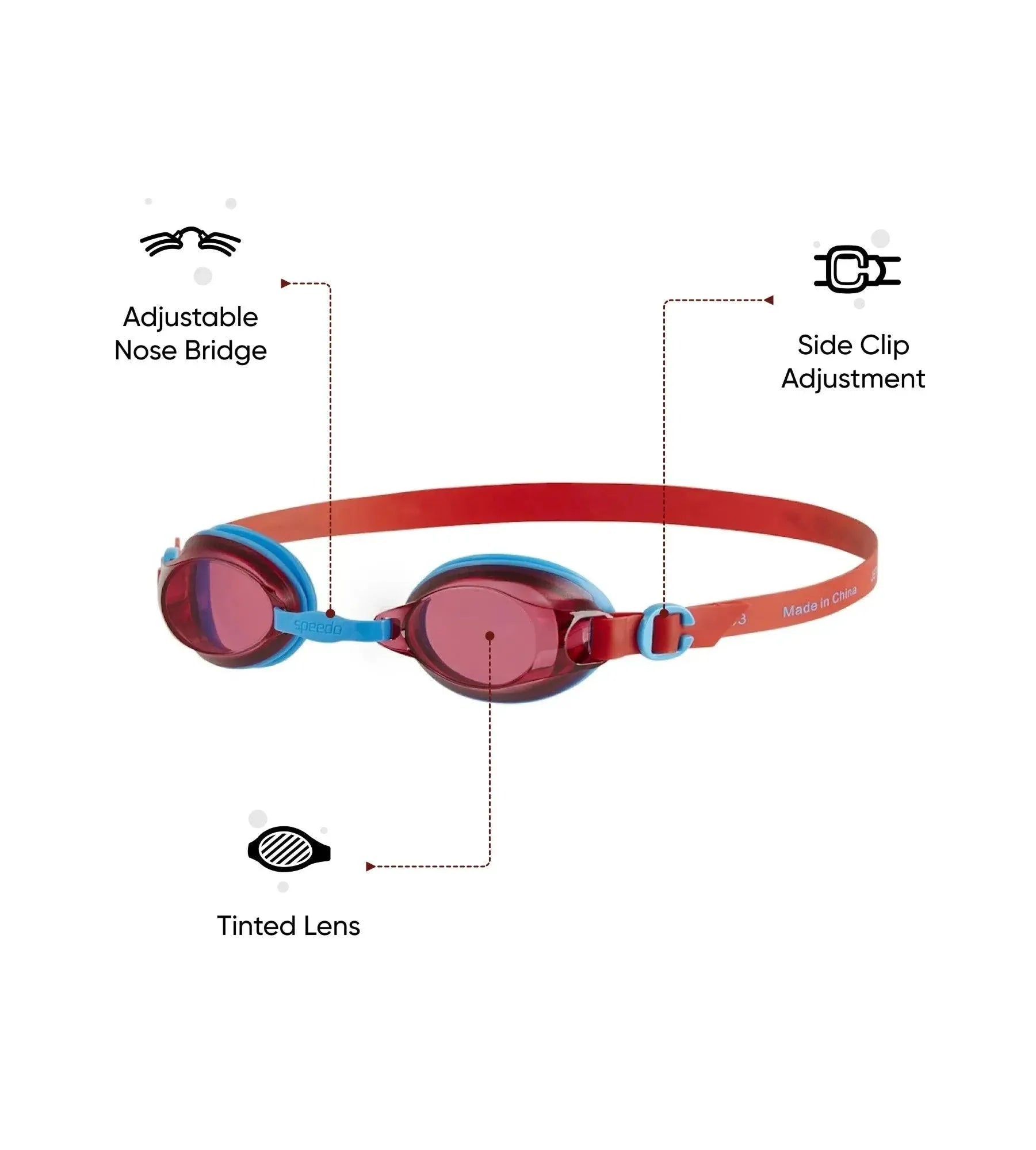 Unisex Kids Jet Tint-Lens Goggles (Age Range - 6-14 Years) - Turquoise & Lava Red - Image 3