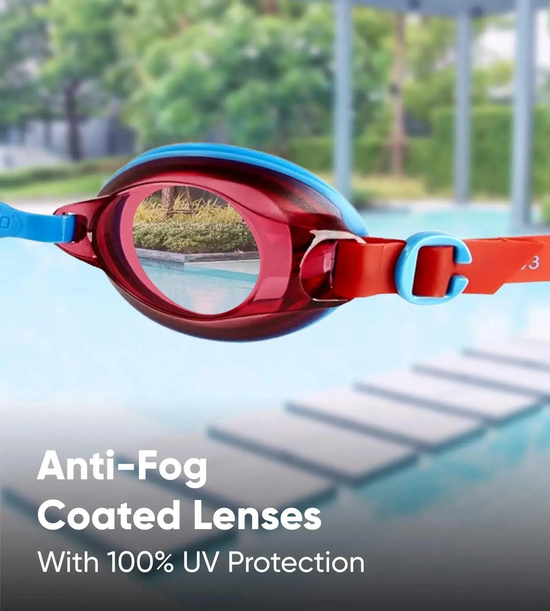 Unisex Kids Jet Tint-Lens Goggles (Age Range - 6-14 Years) - Turquoise & Lava Red - Image 4